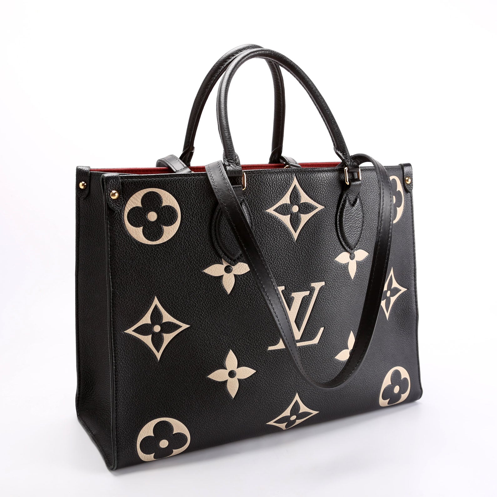 Louis Vuitton ONTHEGO MM Bicolor Cream Empreinte Black Handbag
