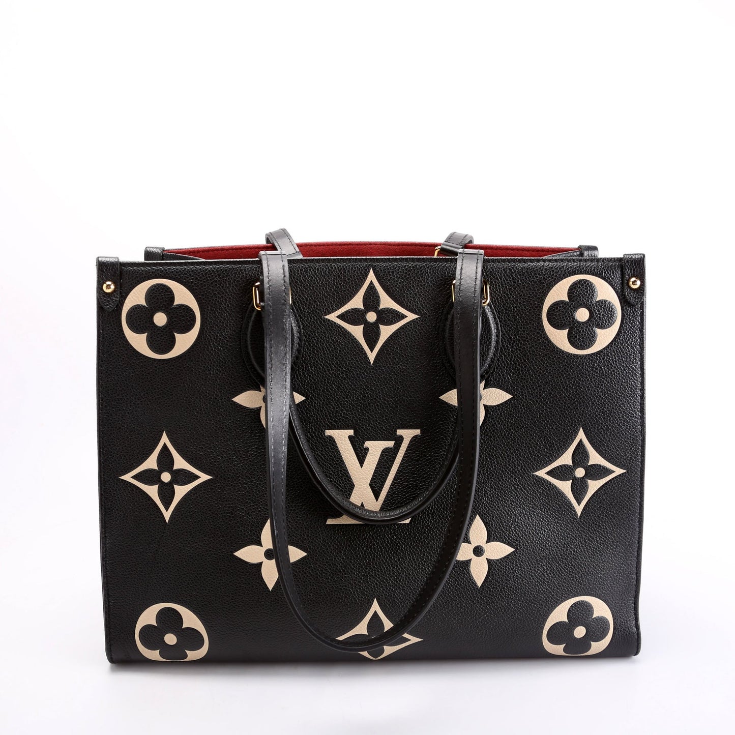 Louis Vuitton ONTHEGO MM Bicolor Cream Empreinte Black Handbag