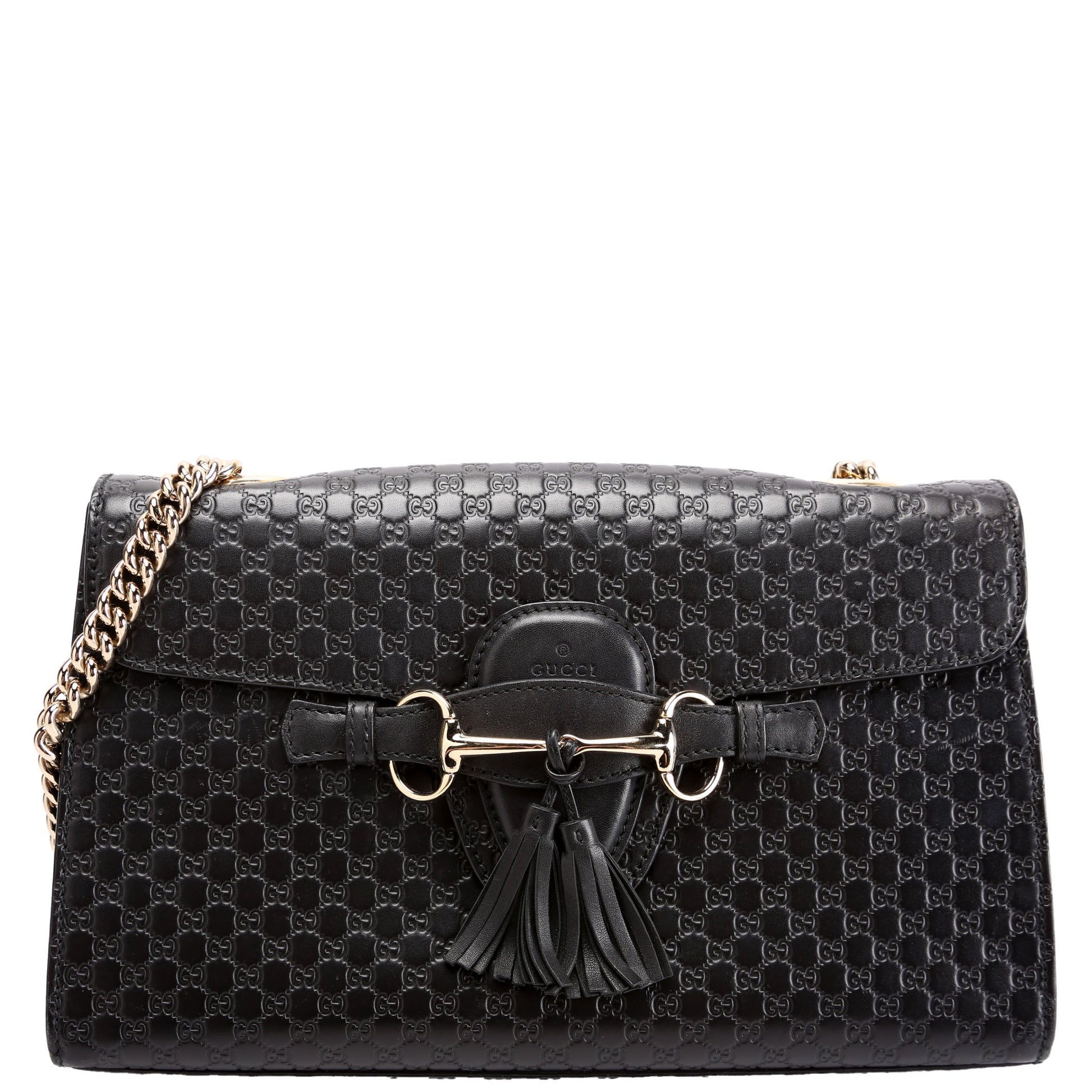 Gucci Emily Micro Black Medium Chain Travel Bag