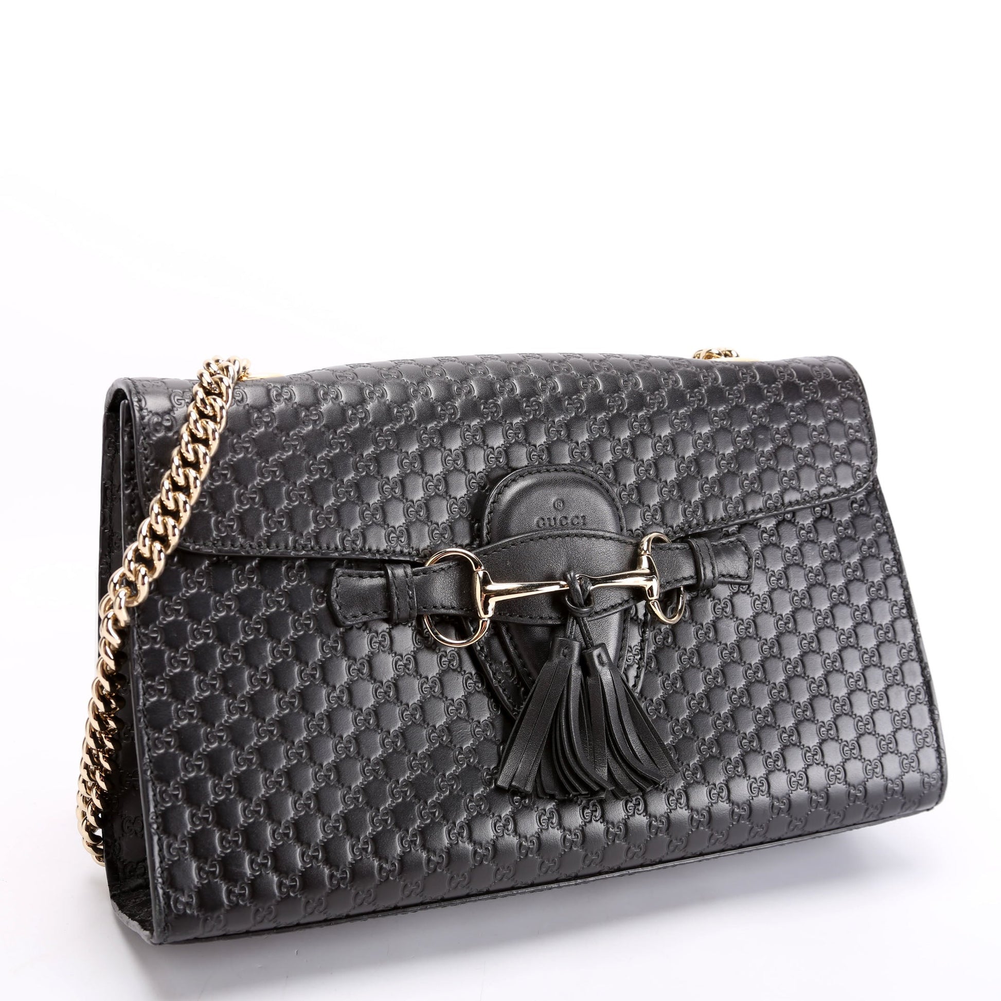 Gucci Emily Micro Black Medium Chain Travel Bag