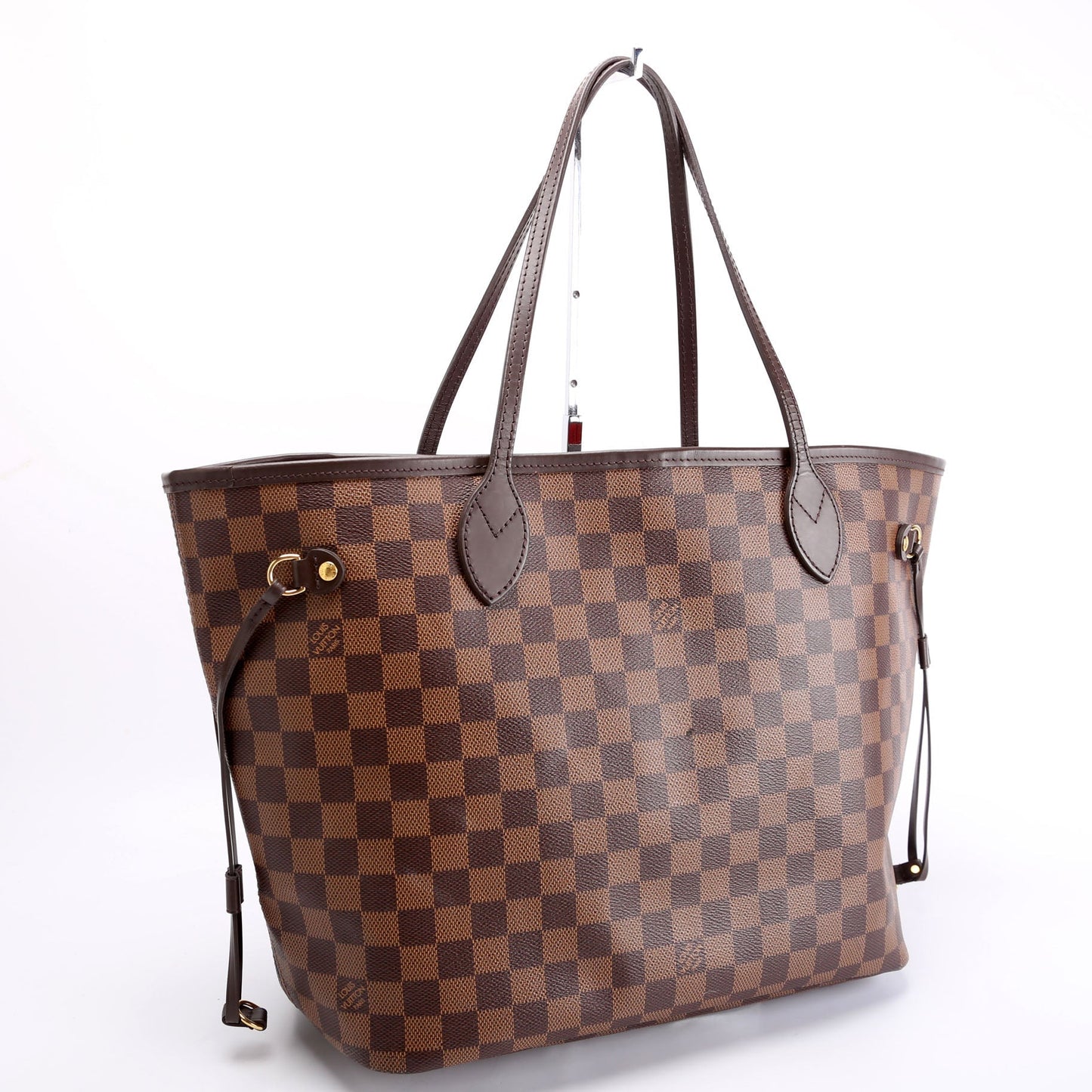 Louis Vuitton Neverfull MM Ebene Damier Red Tote Bag Red 7