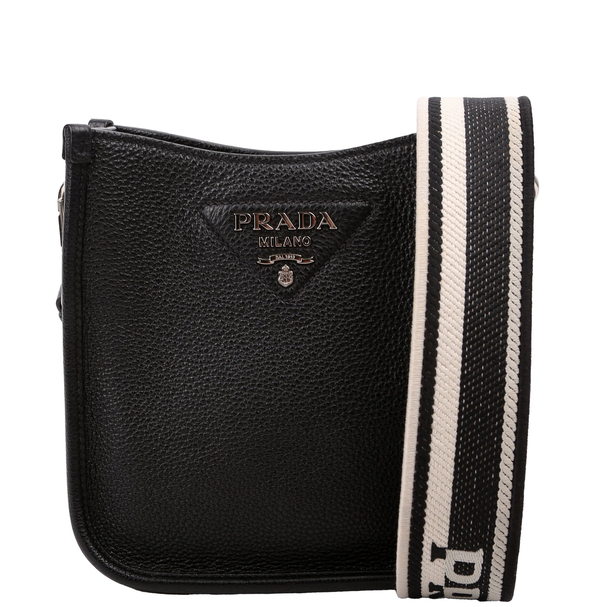 Prada Shoulder Bag Leather Black