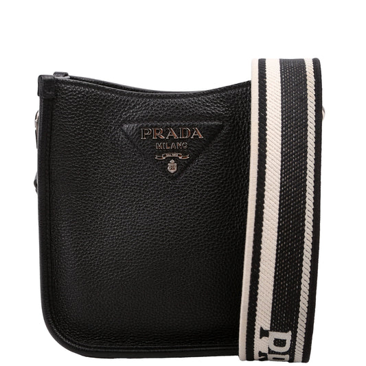 Prada Shoulder Bag Leather Black