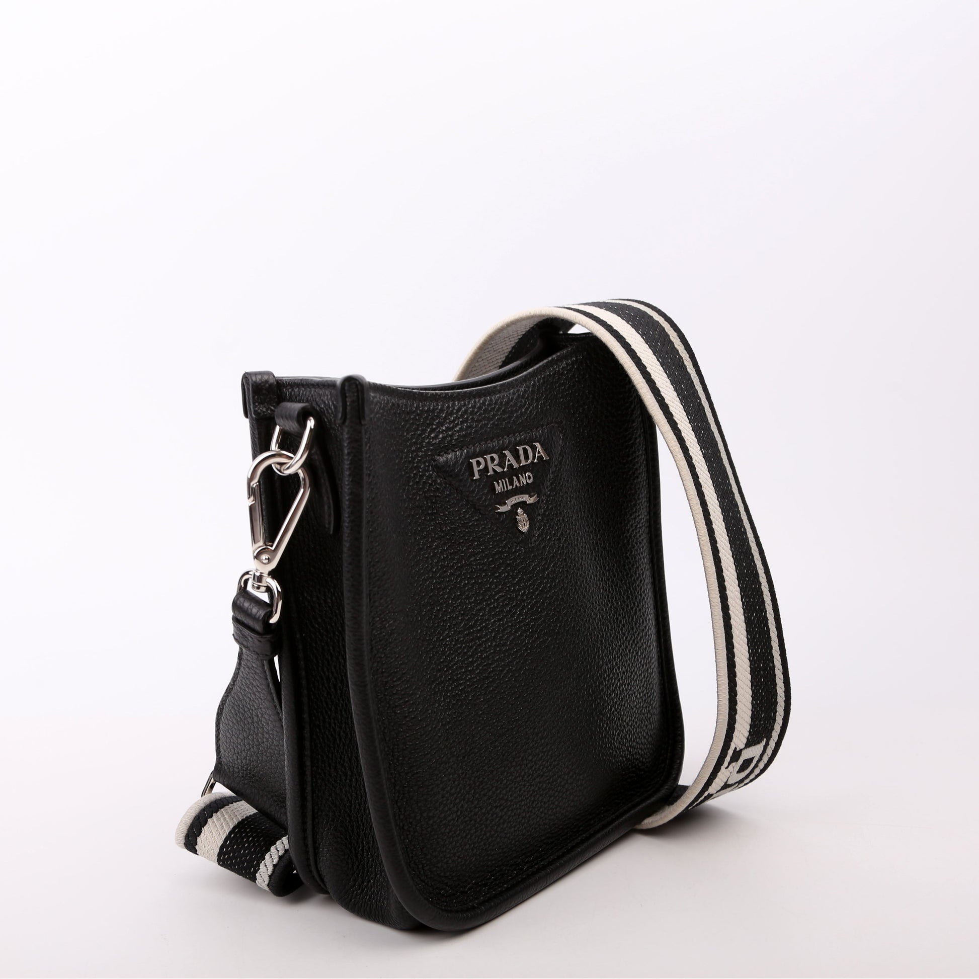 Prada Shoulder Bag Leather Black