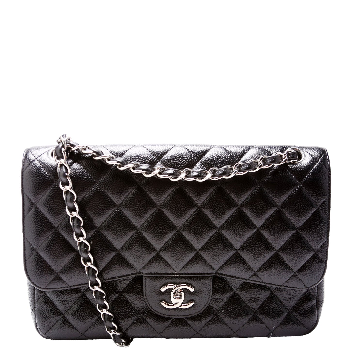 Chanel Classic Flap Jumbo Caviar 21-24M Black Handbag
