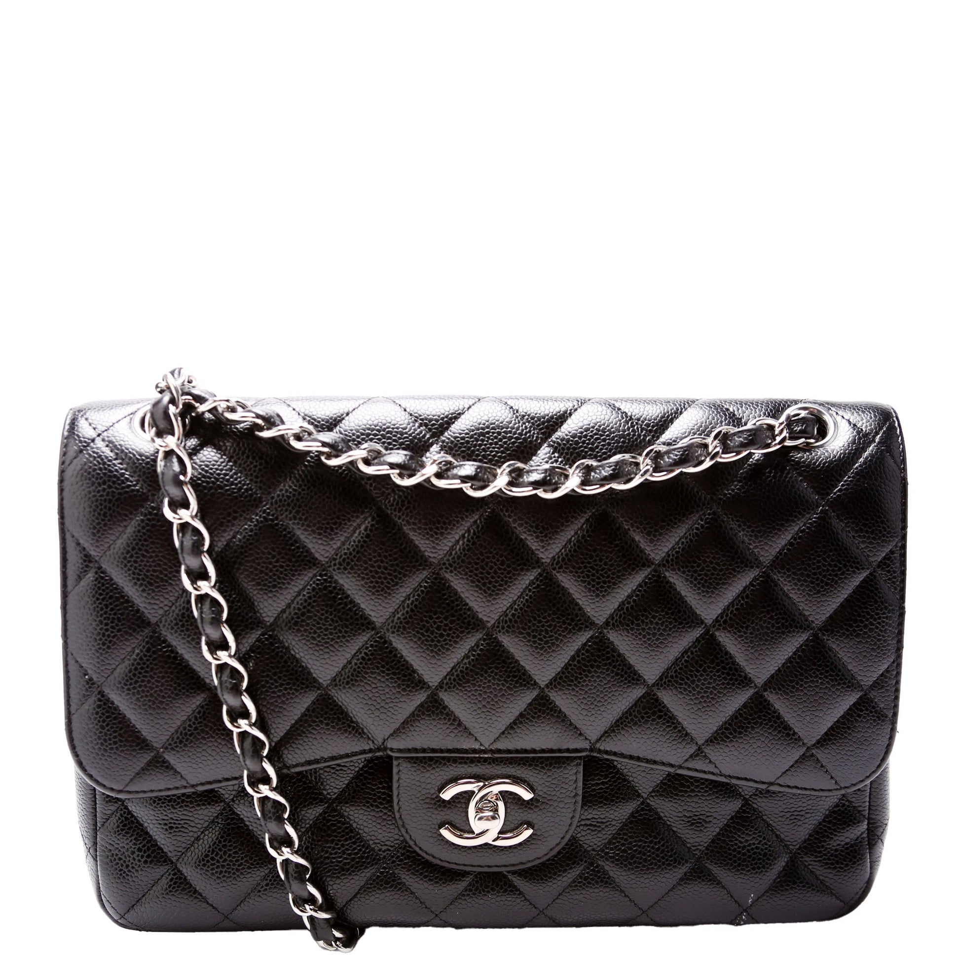 Chanel Classic Flap Jumbo Caviar 21-24M Black Handbag