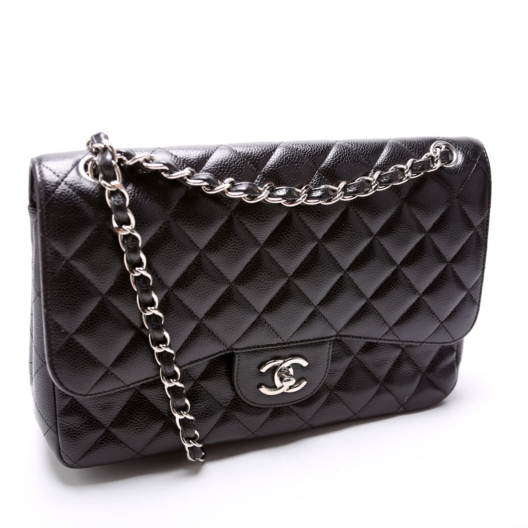 Chanel Classic Flap Jumbo Caviar 21-24M Black Handbag