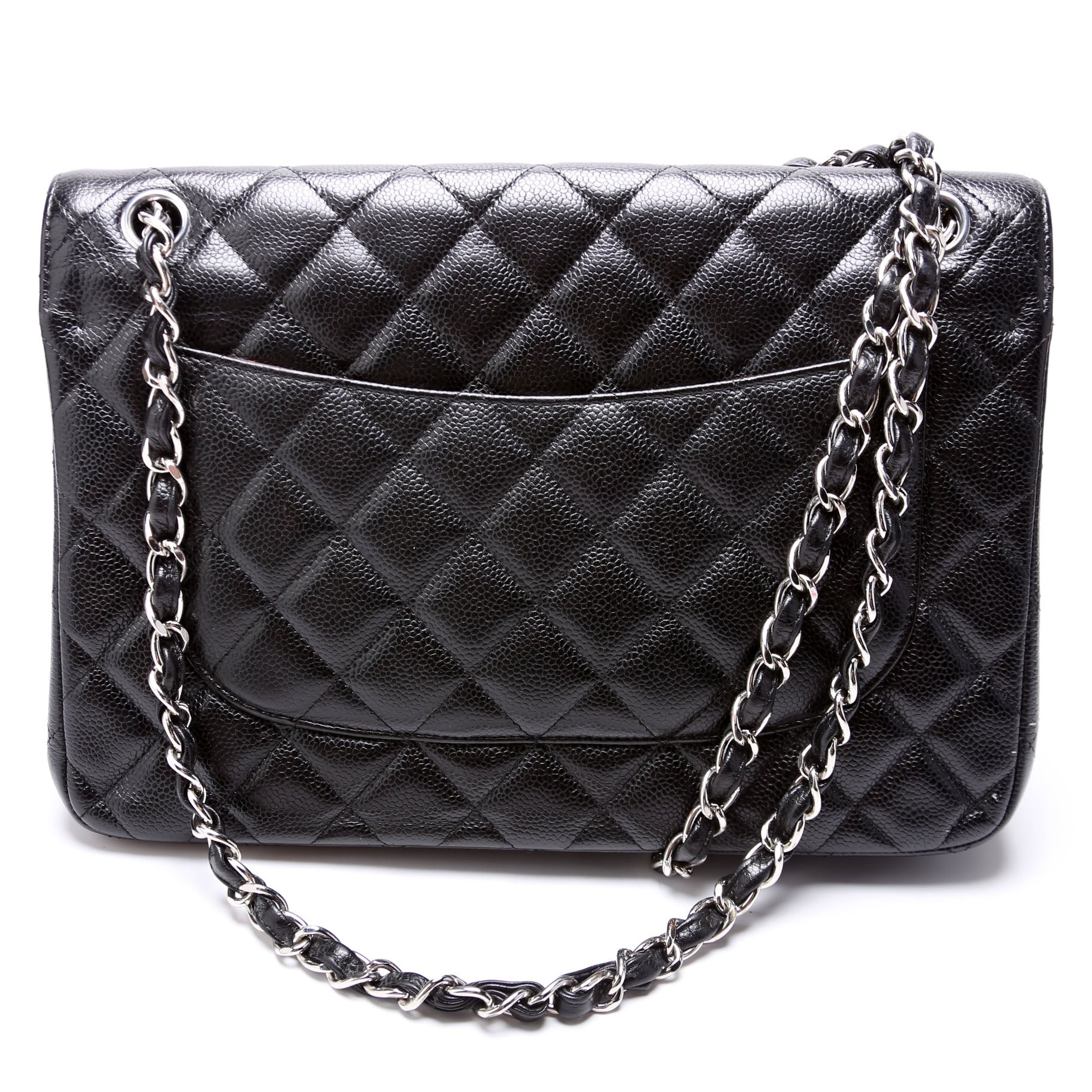 Chanel Classic Flap Jumbo Caviar 21-24M Black Handbag