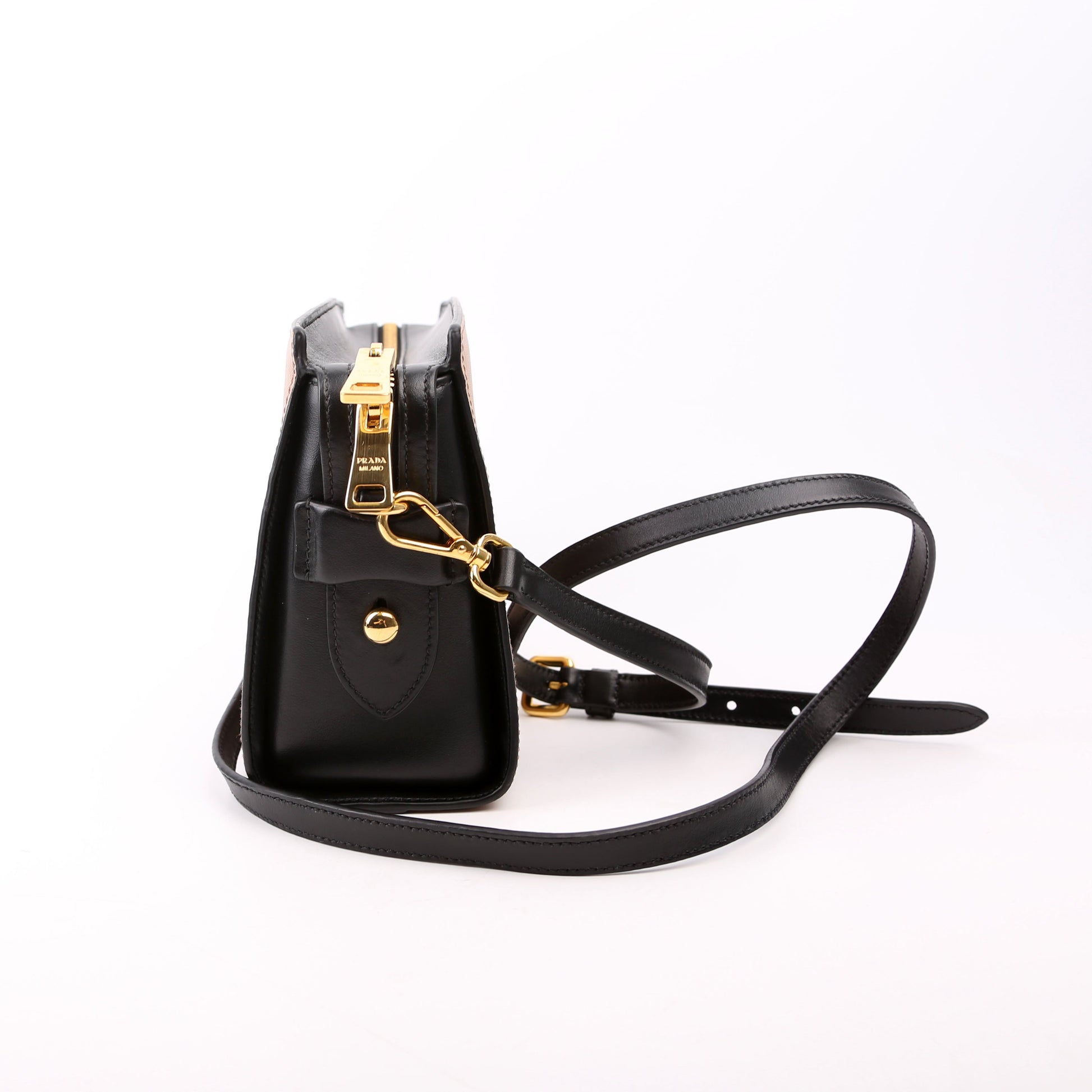 Prada Esplanade Crossbody Bag Black Tan