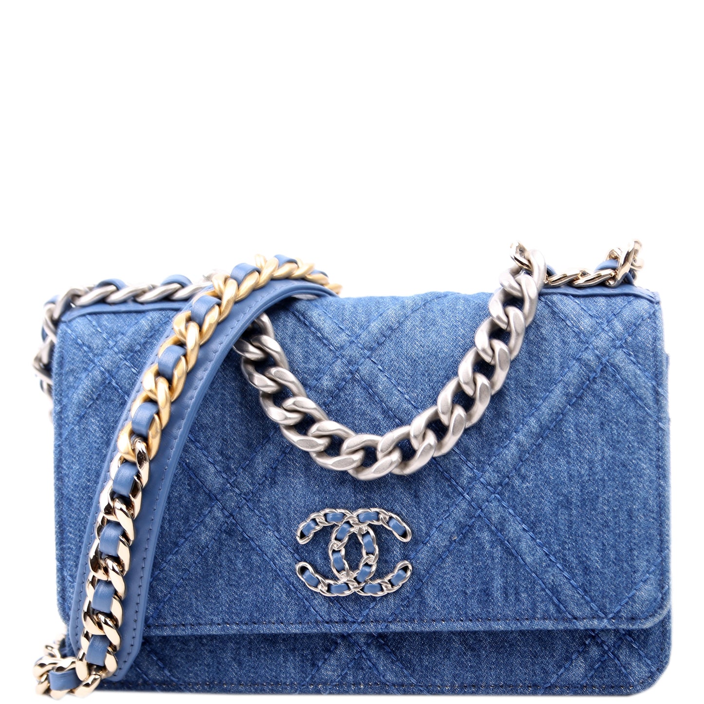 Chanel 19 WOC Quilted Denim 29M Clutch Bag
