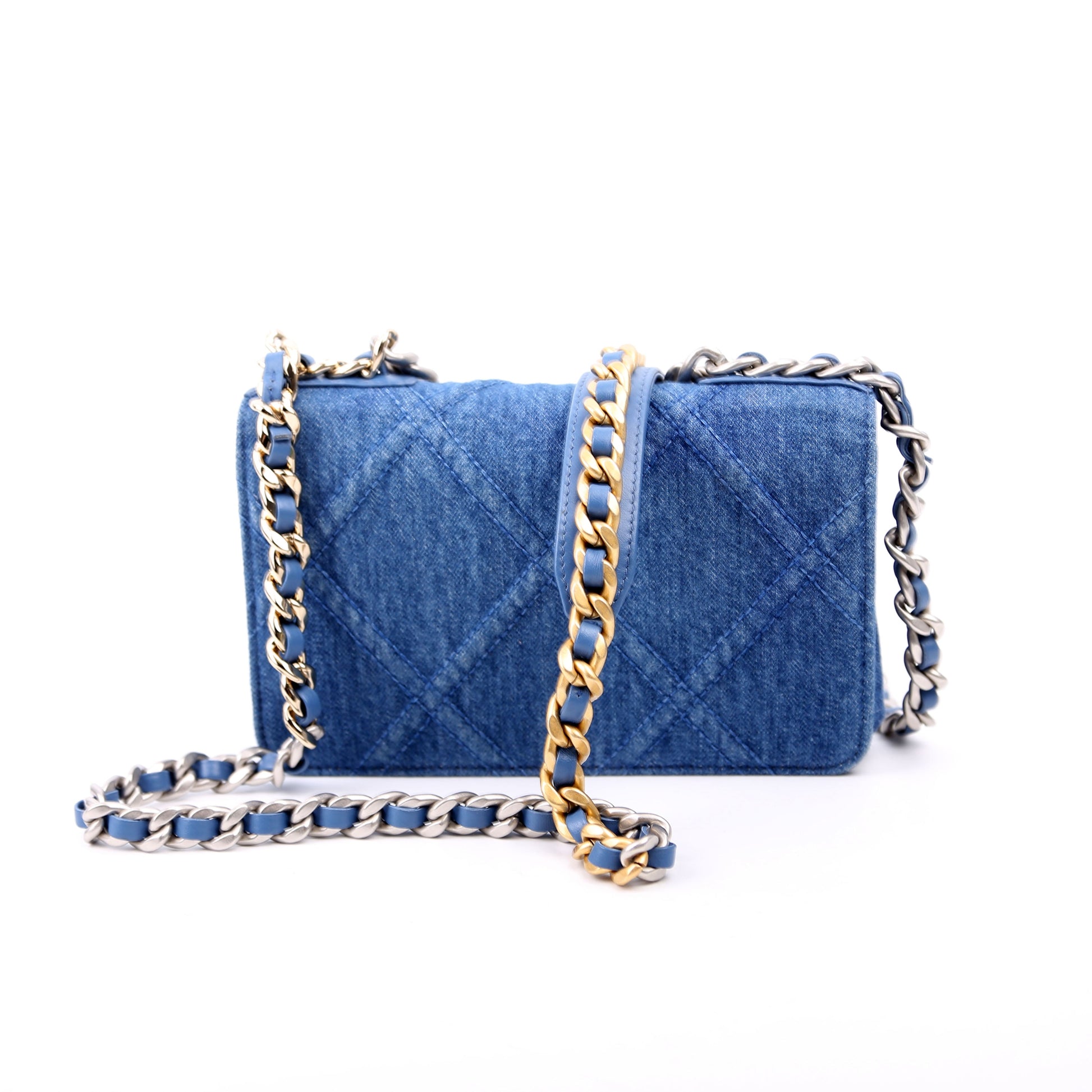 Chanel 19 WOC Quilted Denim 29M Clutch Bag