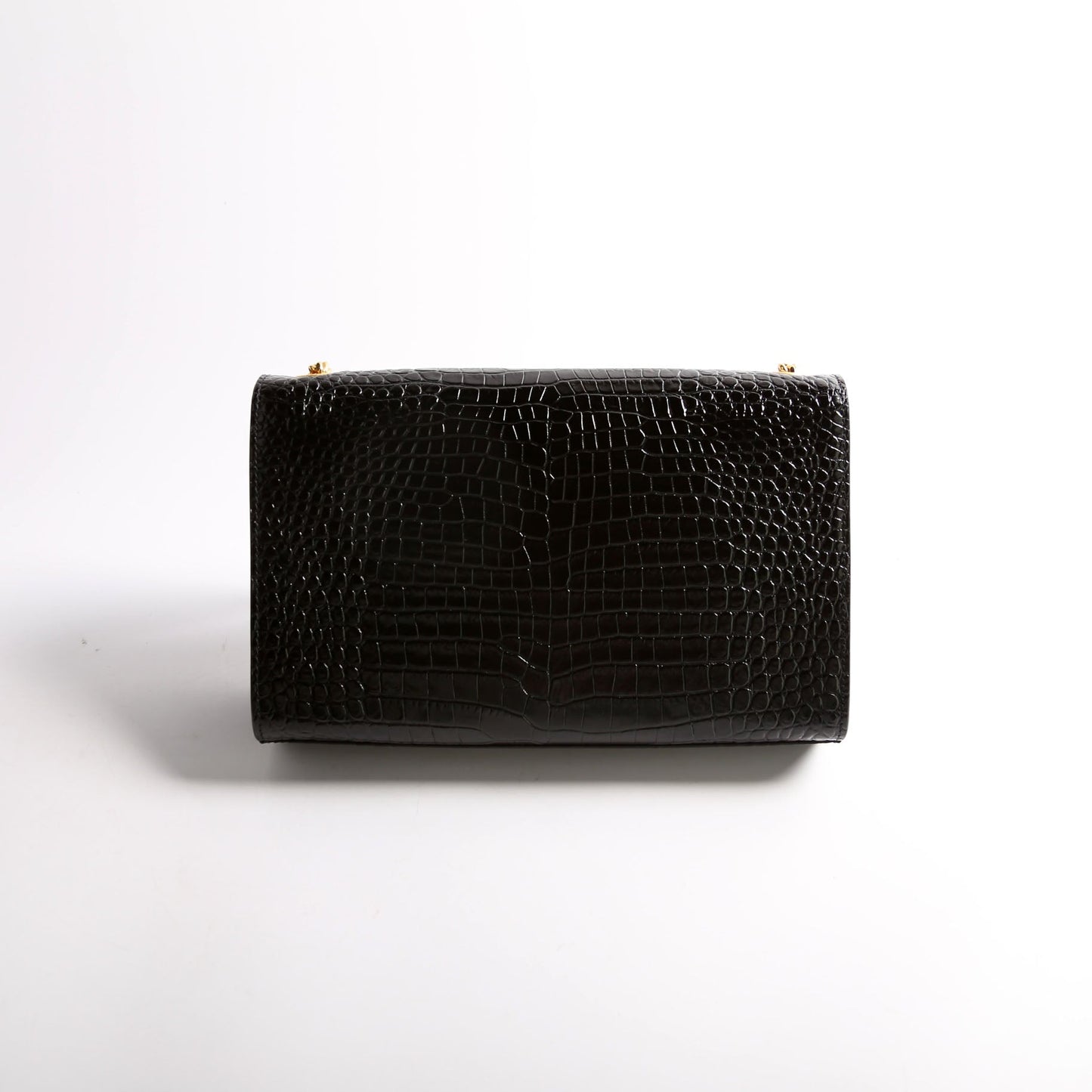 YSL Saint Laurent Saint Laurent Kate Tassel Satchel Crocodile Embossed Black Medium Travel Bag