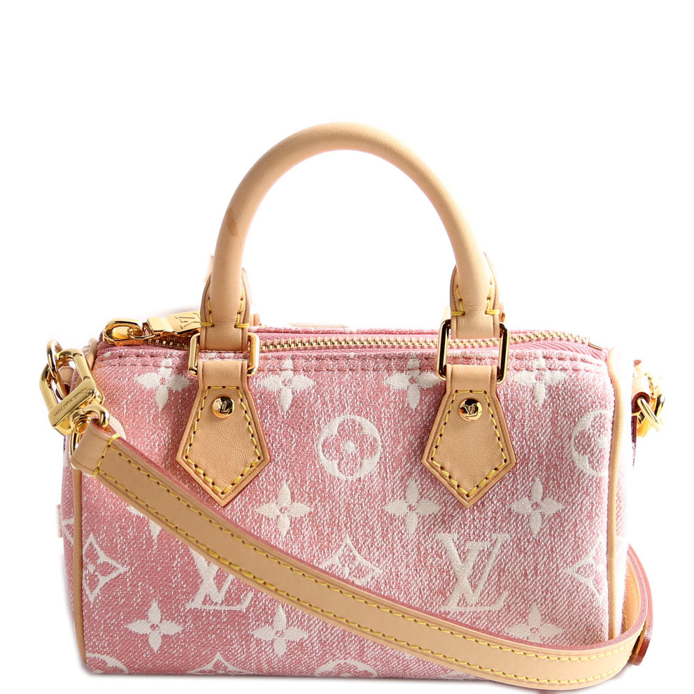 Louis Vuitton Speedy Denim Pink Nano Handbag