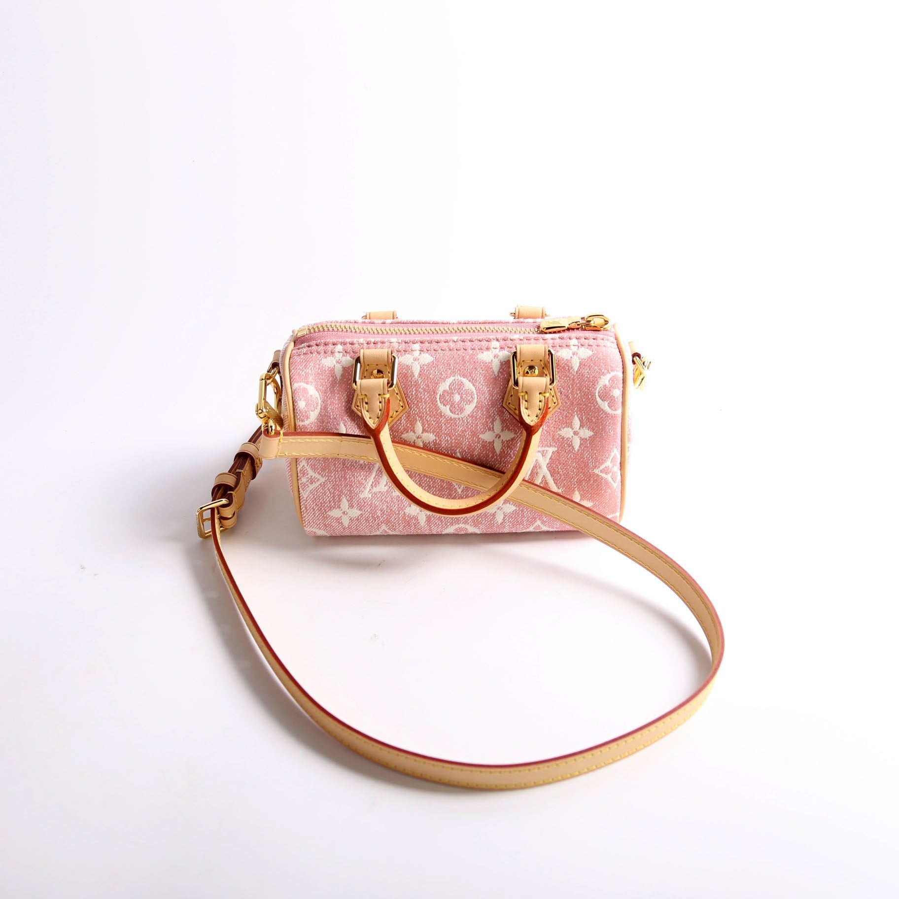 Louis Vuitton Speedy Denim Pink Nano Handbag