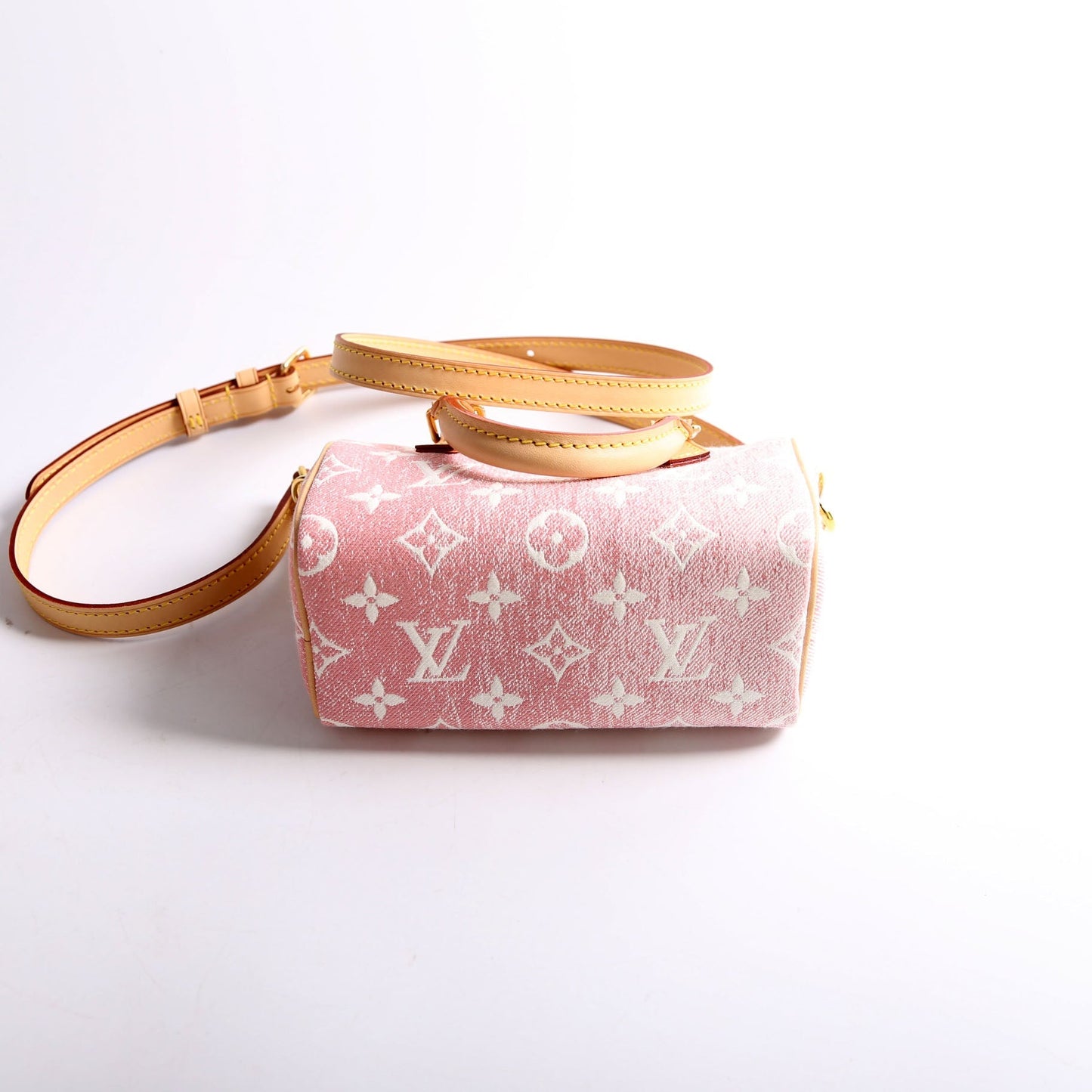 Louis Vuitton Speedy Denim Pink Nano Handbag