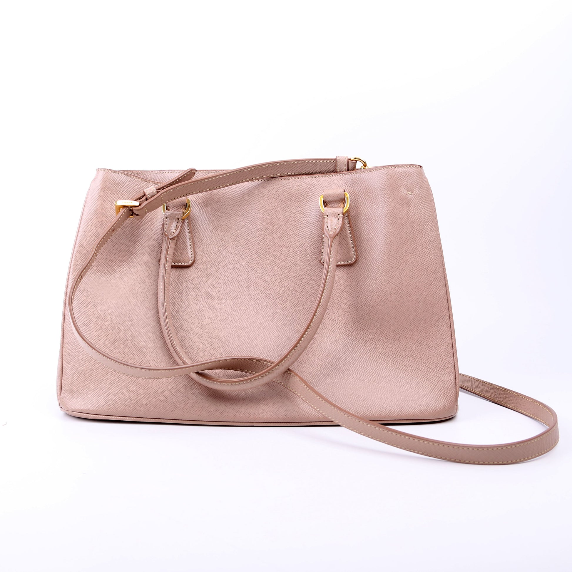 Prada Saffiano Galleria Nude Bag Small Travel Bag