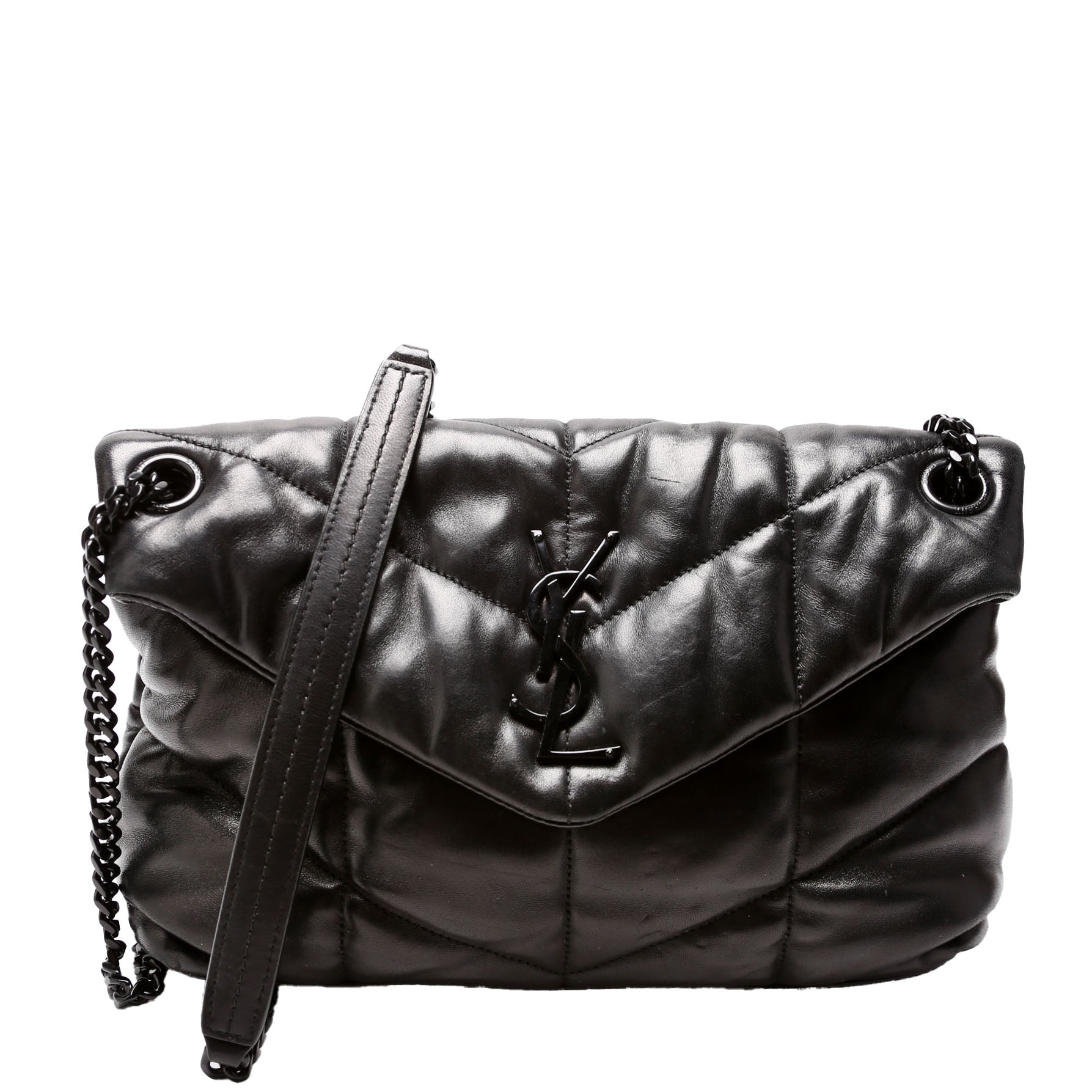 YSL Saint Laurent Saint Laurent Puffer Lambskin Bag Quilted Black Travel Bag