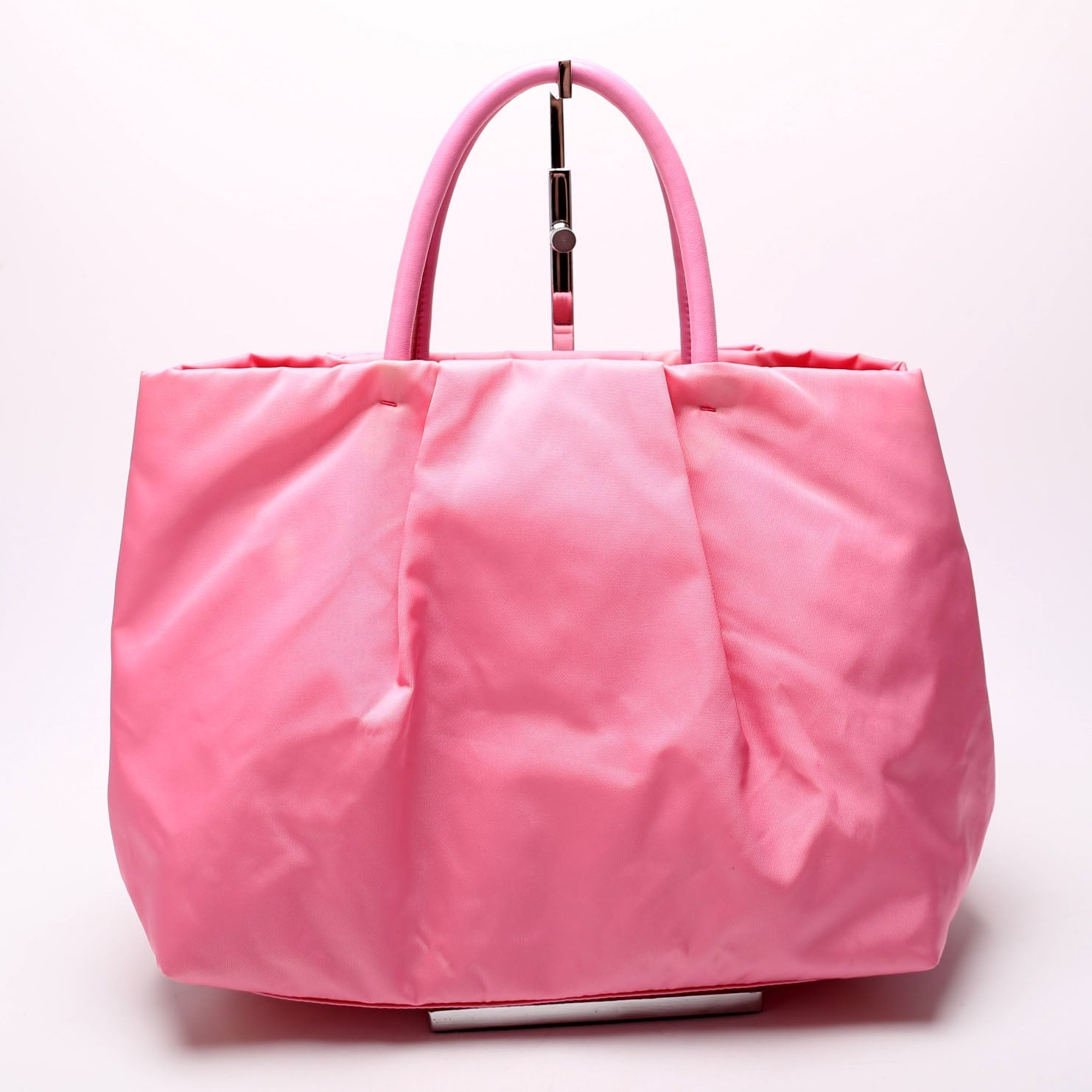 Prada Tessuto Bow Tote Bag Nylon Pink