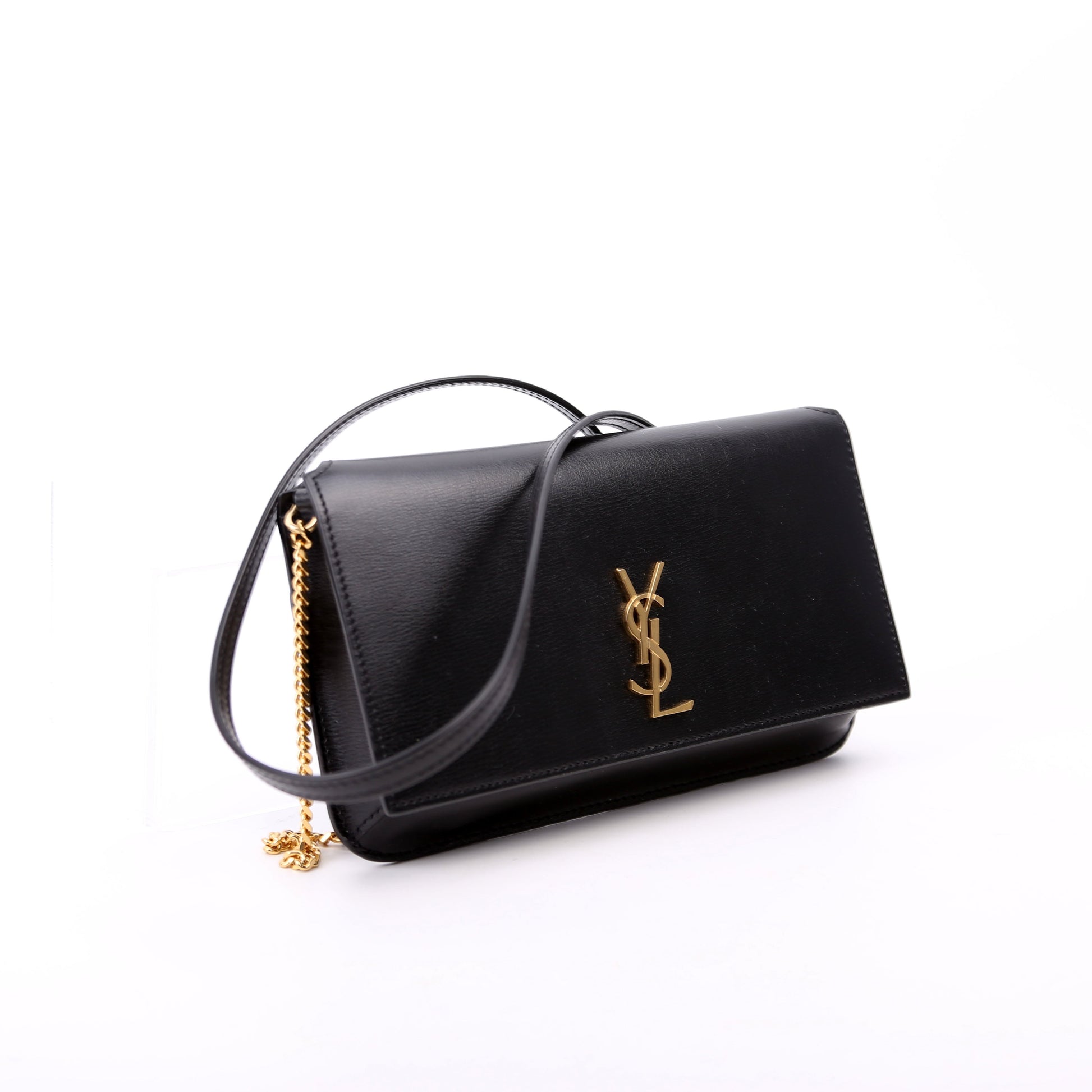 YSL Saint Laurent Saint Laurent Cassandra Phone Holder With Strap Black Travel Bag