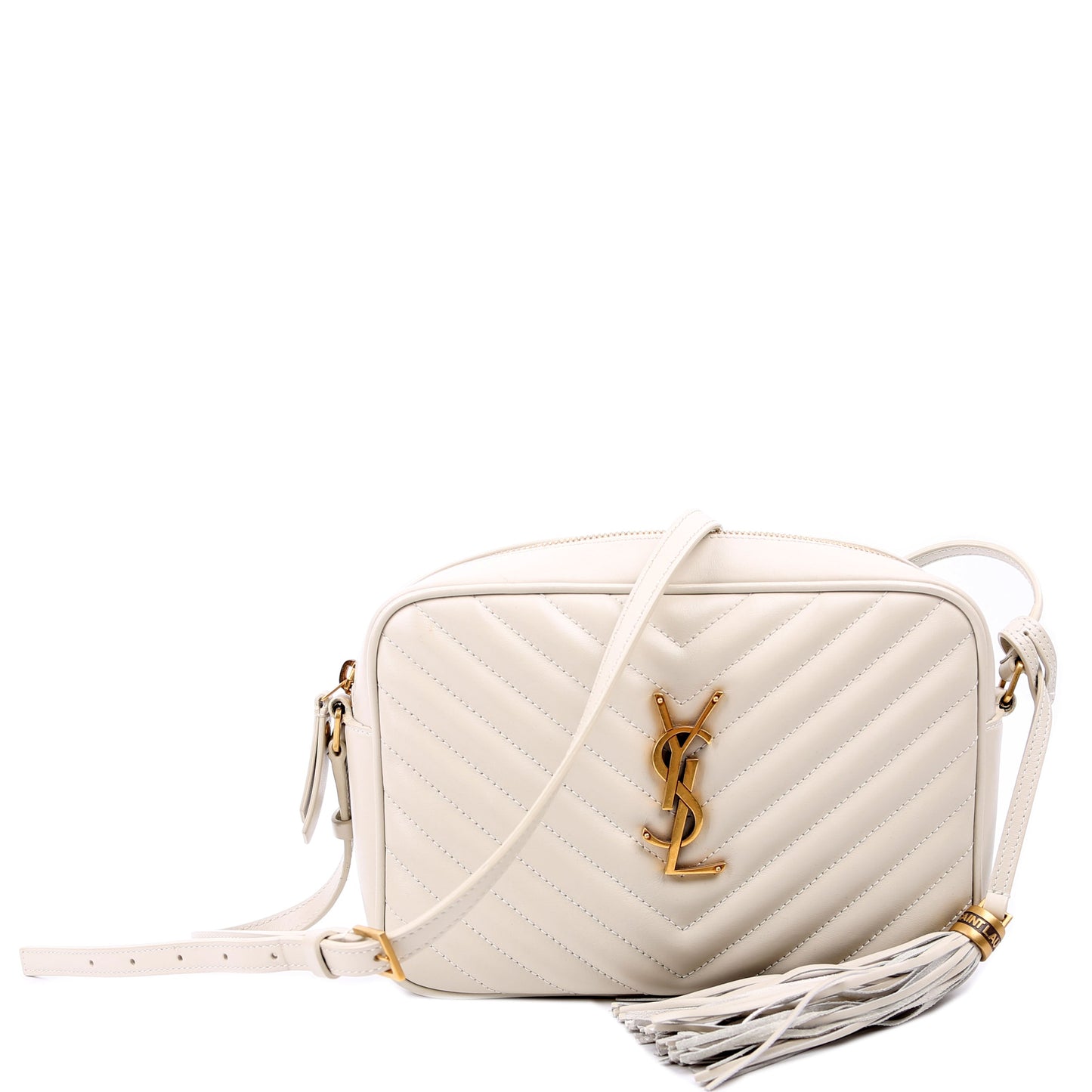 YSL Saint Laurent Saint Laurent Lou Camera Bag Quilted White Travel Bag