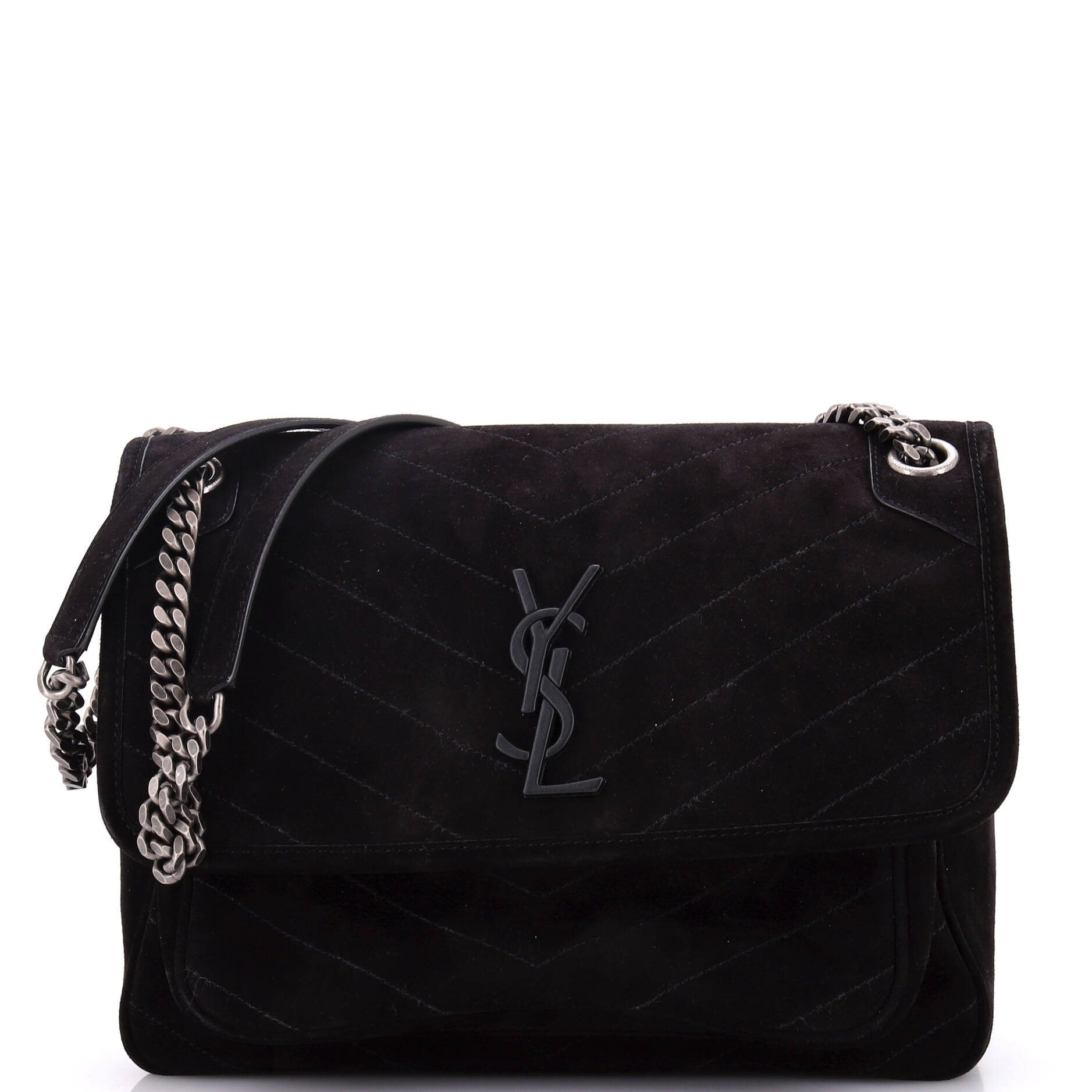 YSL Saint Laurent Saint Laurent Trending Niki Chain Flap Bag Suede Matelasse Travel Bag