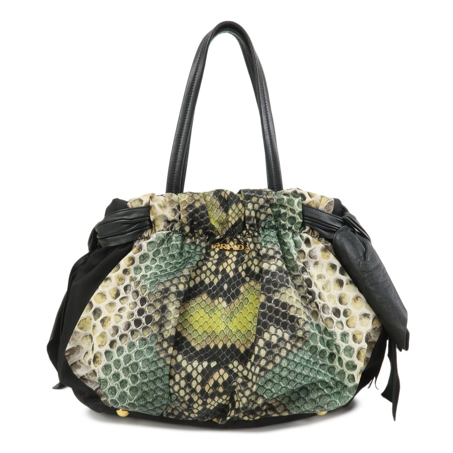 Shoulder Bag Nappa Leather Nylon Black