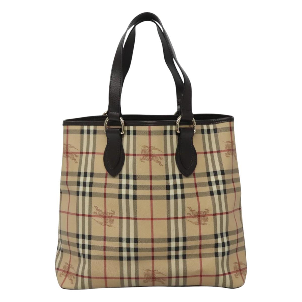 Burberry Nova Check Tote Bag Canvas Beige Tote Bag 128