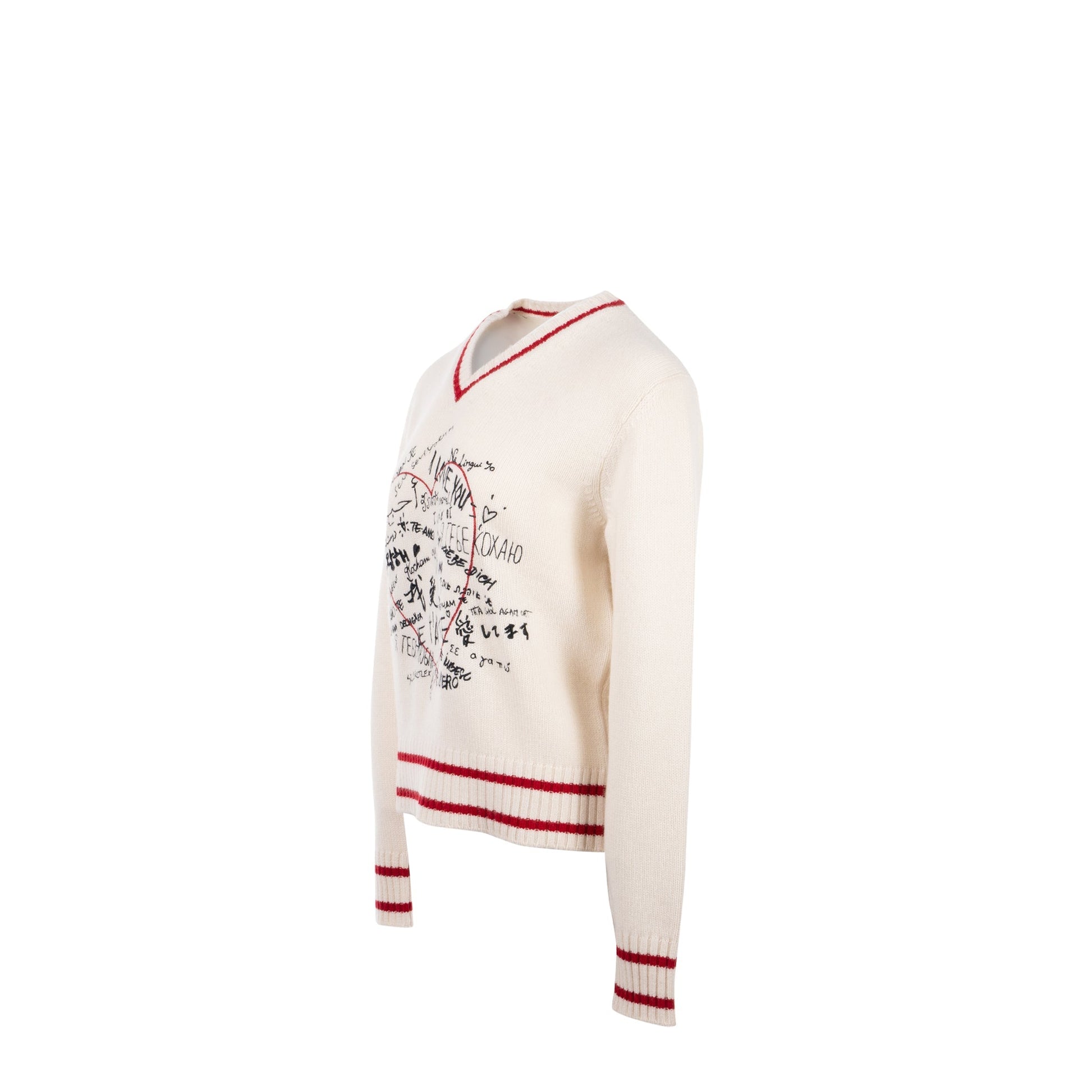 Dior Size Love Knit Sweater Cashmere Handbag White Travel Bag