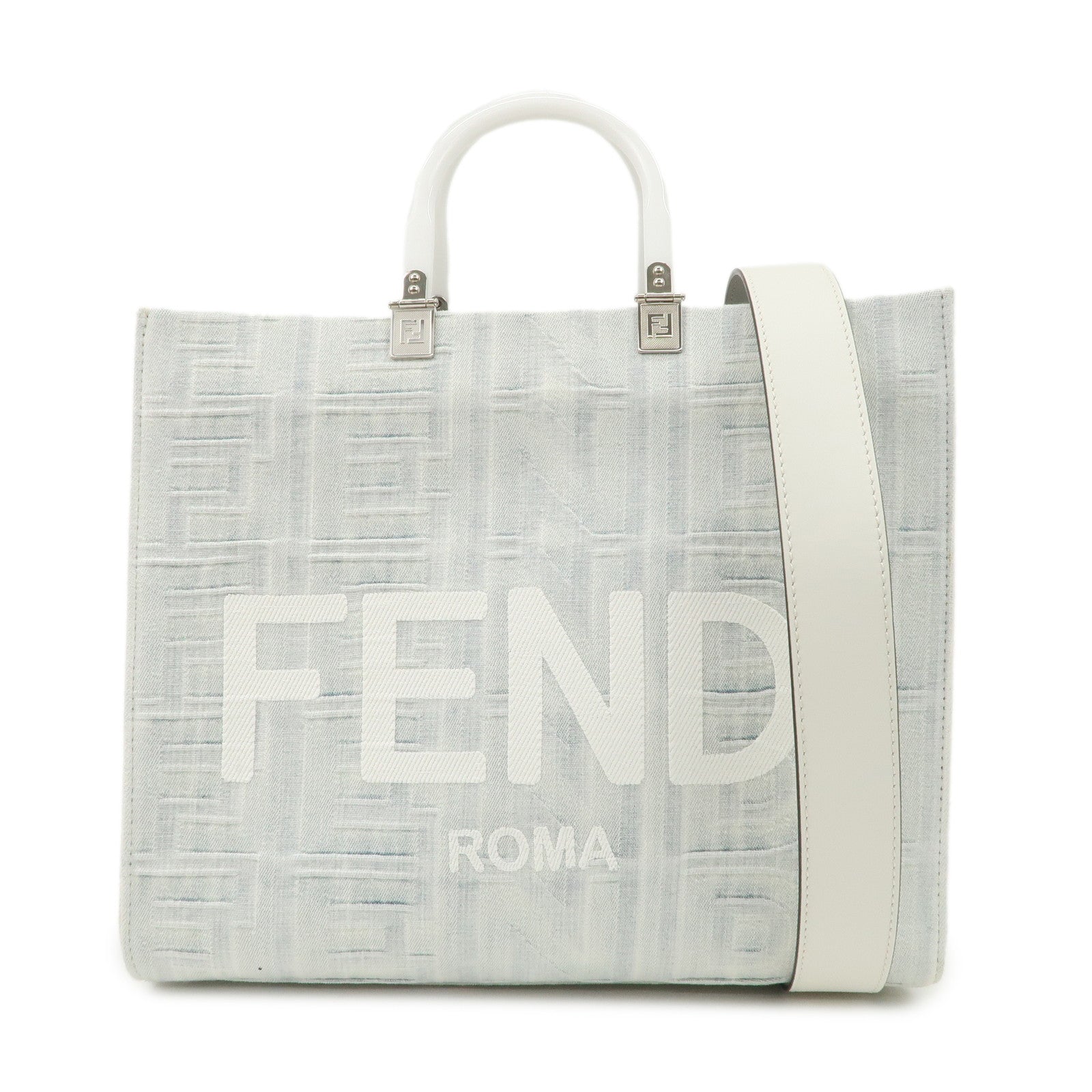 Tote Bag Sunshine 2Way Hand Bag d Leather White Medium