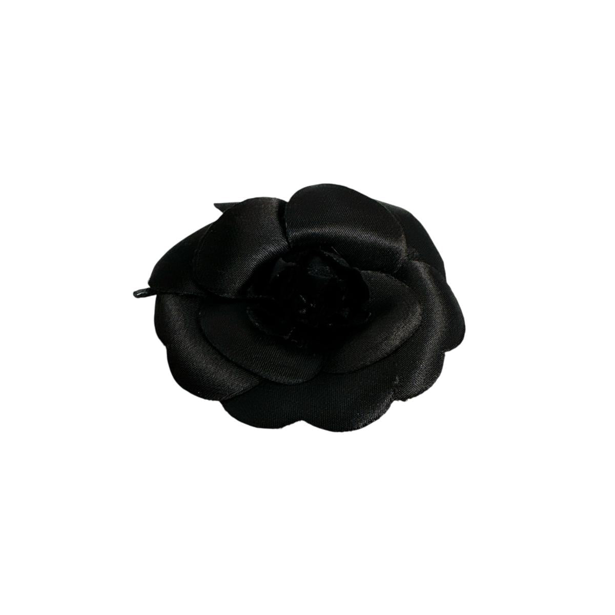 Chanel Brooch Nylon Camelia Black Handbag