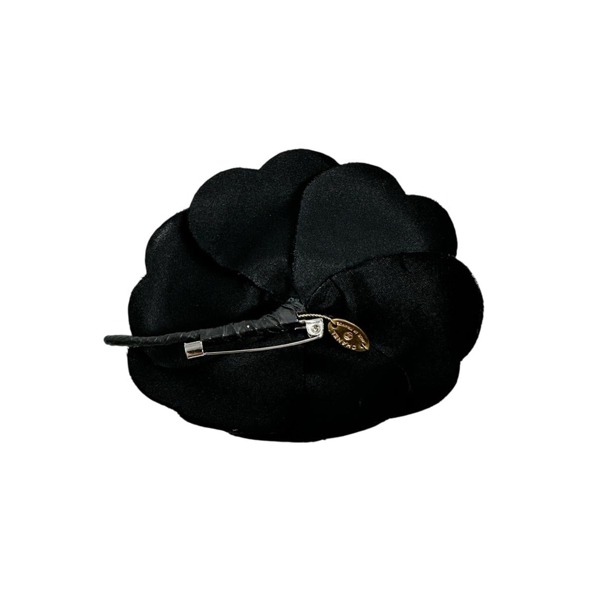 Chanel Brooch Nylon Camelia Black Handbag