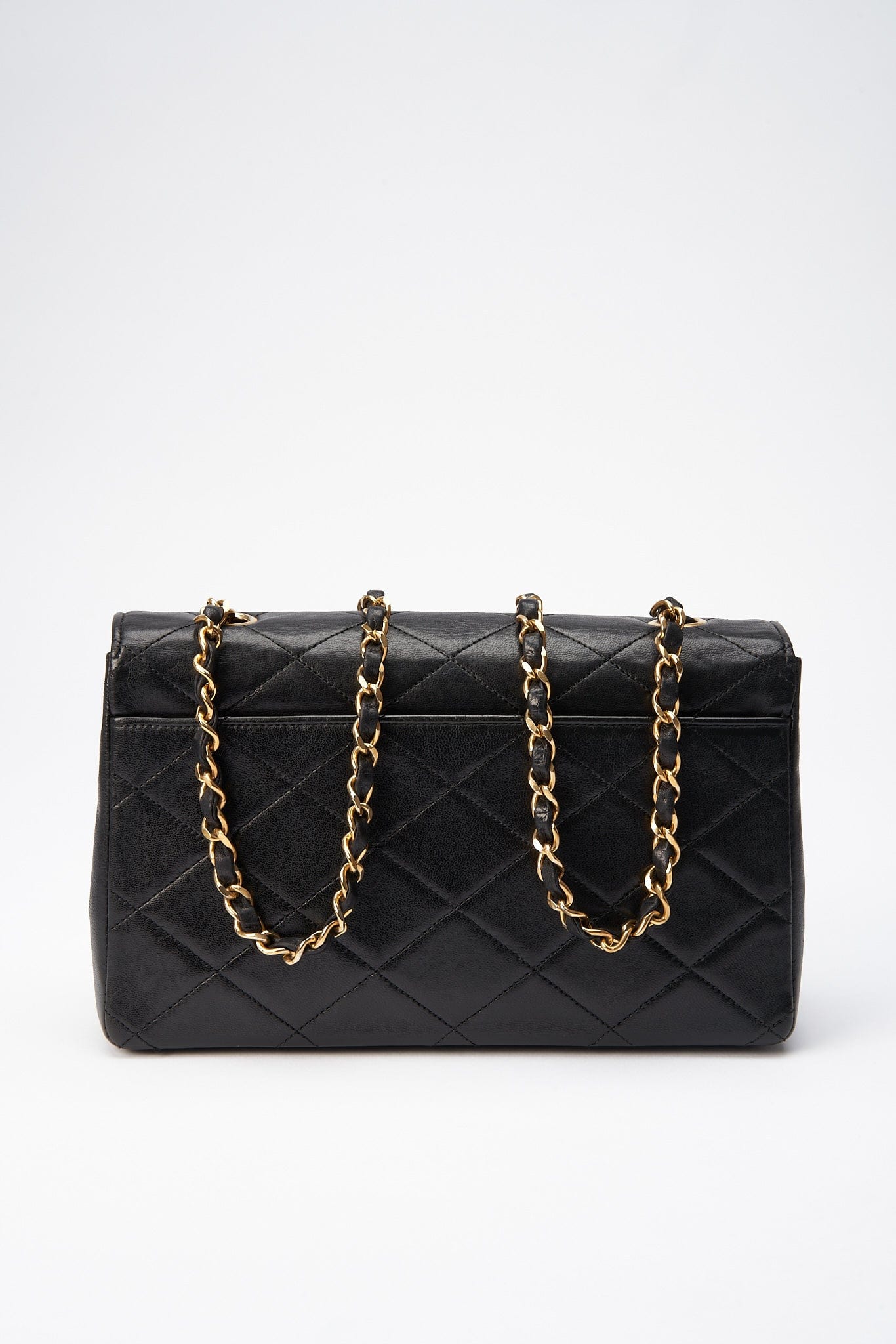 Chanel   Black Single Flap with 24k gold plated hardware and V design