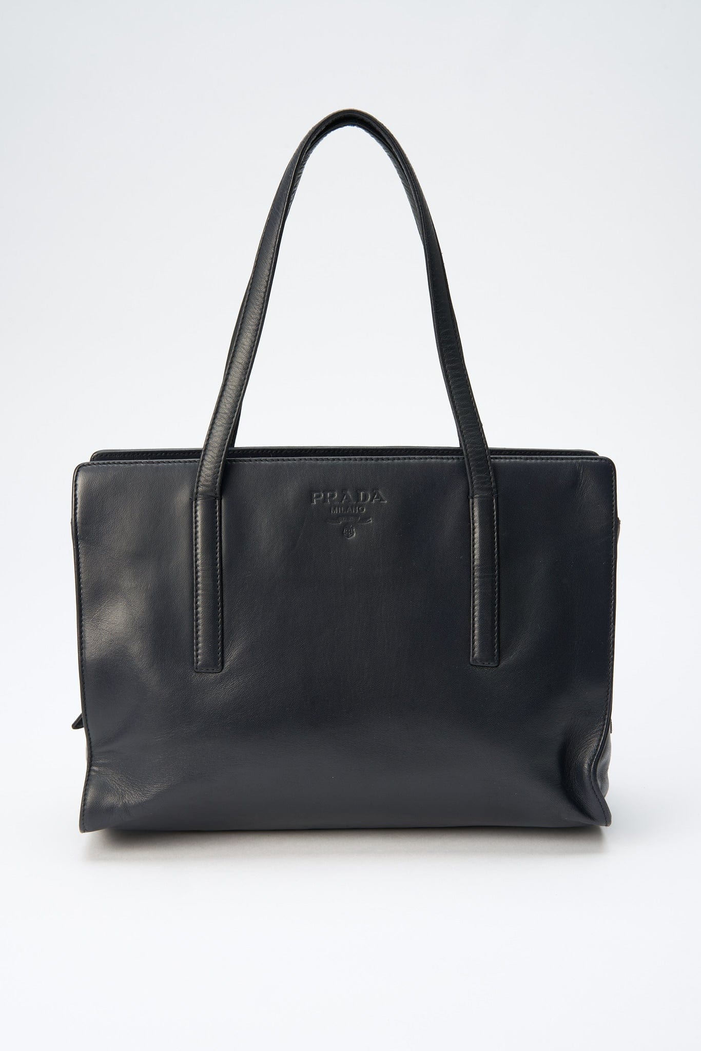 Prada A 90S Prada Navy Leather Shoulder Bag