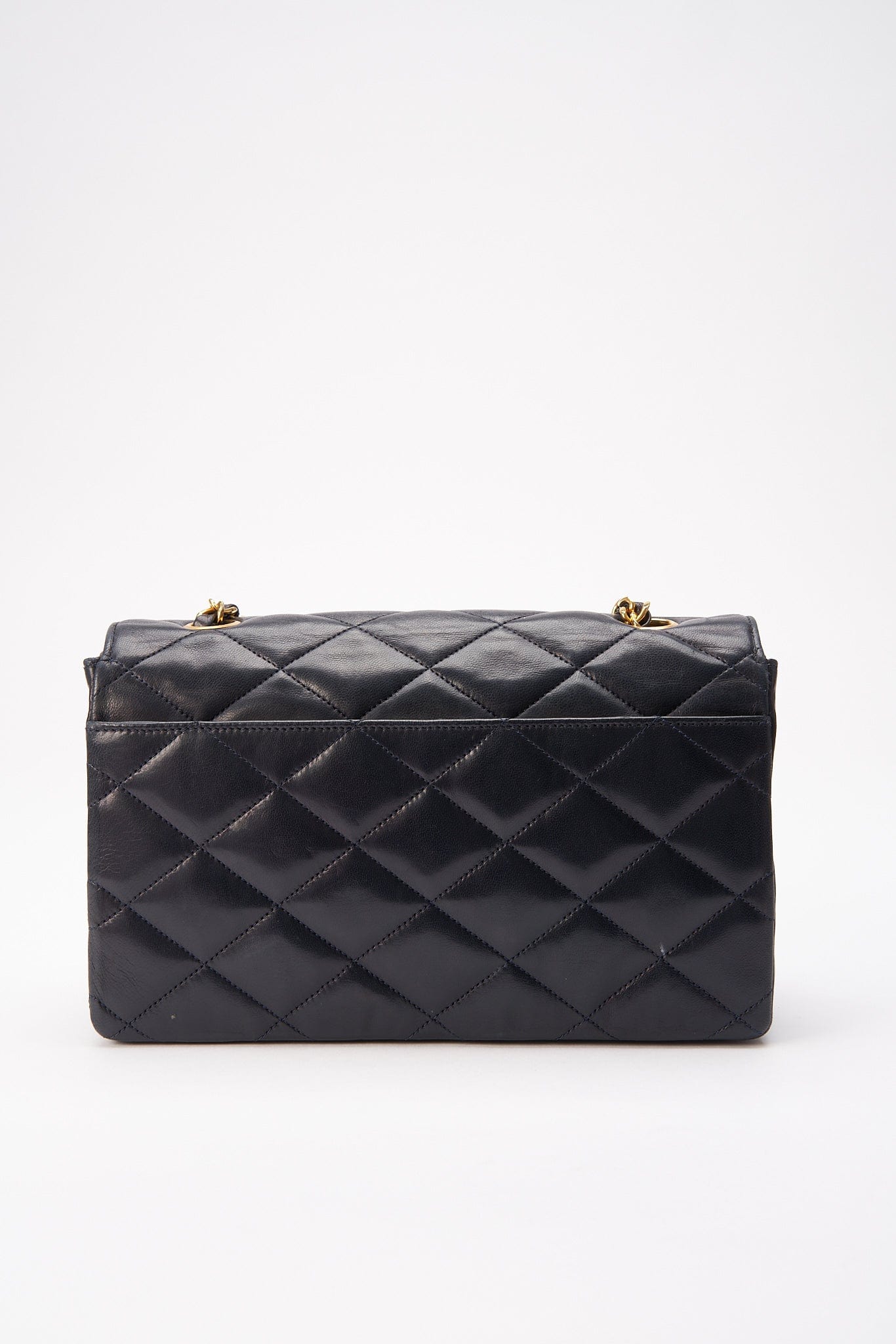 Chanel Single Flap Crossbody with 24K Gold Plated Hardware - Navy
