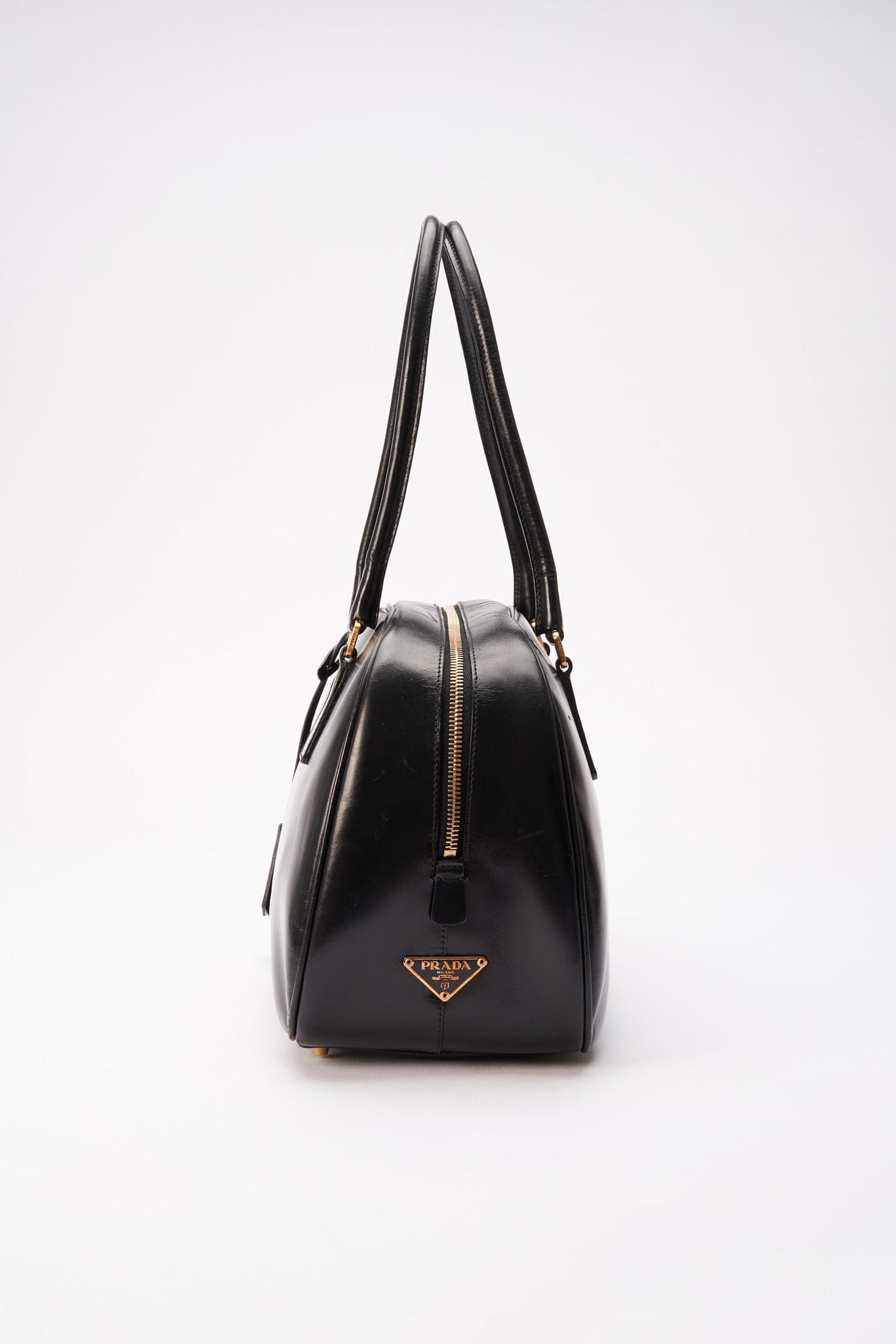 Prada A 90S Prada Black Leather Shoulder Bag