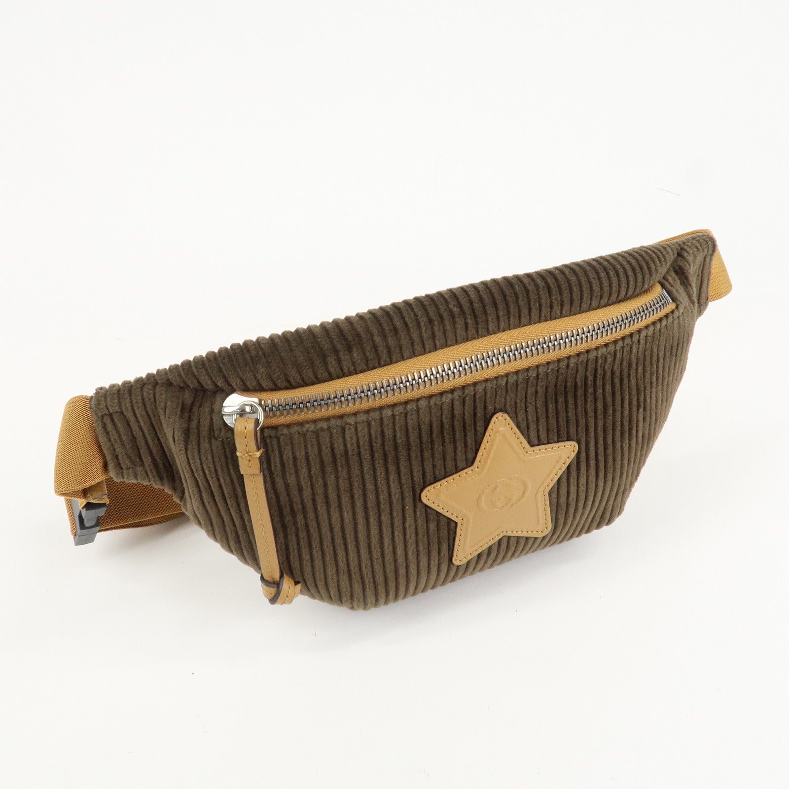 GUCCI Children's Corduroy Body Bag Waist Bag Brown Khaki 502095