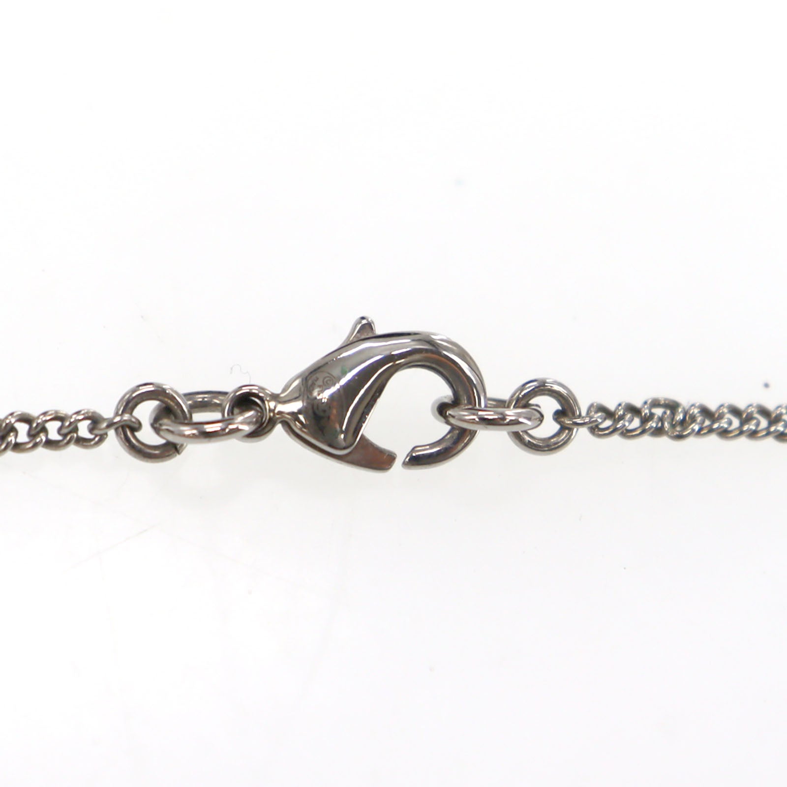 CHANEL CC Logos Necklace Rhinestone Silver F12 W #CN94