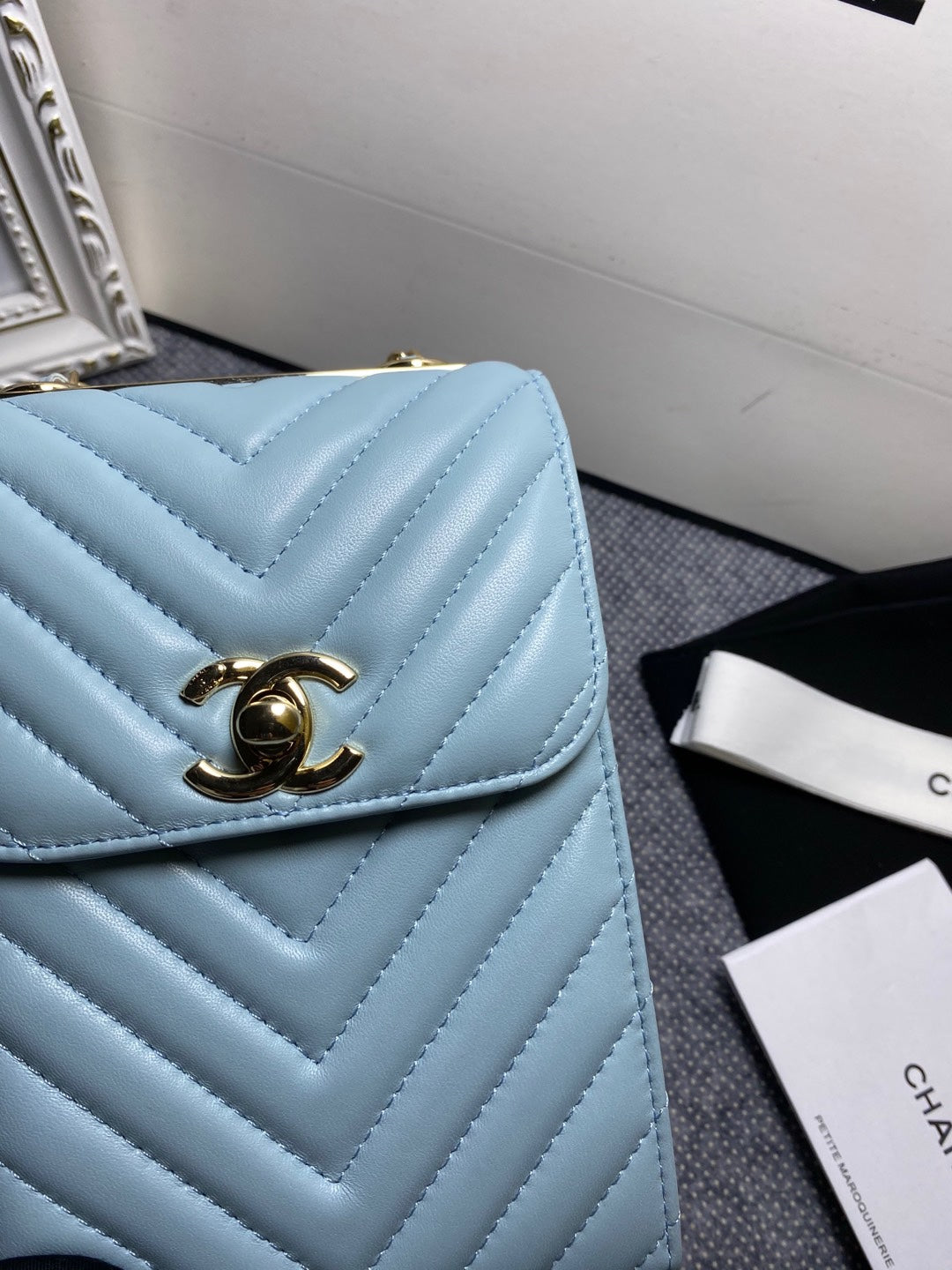 CHL Chevron Trendy CHL Phone Blue Handbag Wombeaunoirrbeaunoirr 18Cm7In