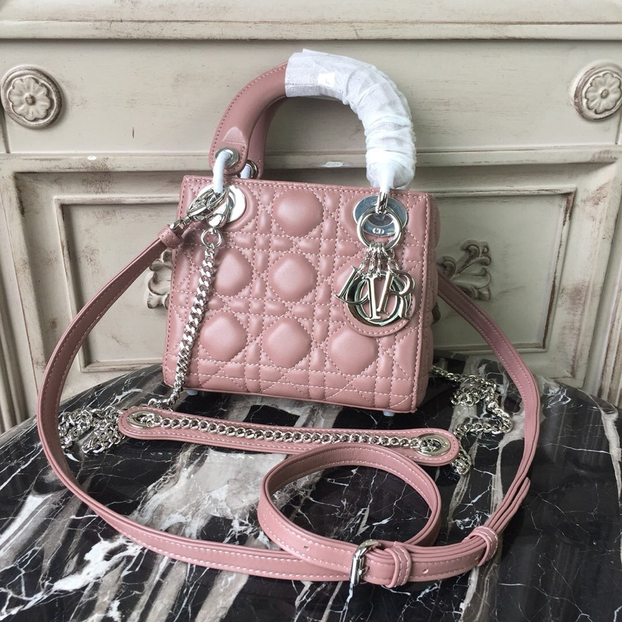 Lady SiTop Qualityer Hardware Dusty Pink Mini Chain Mini Bag