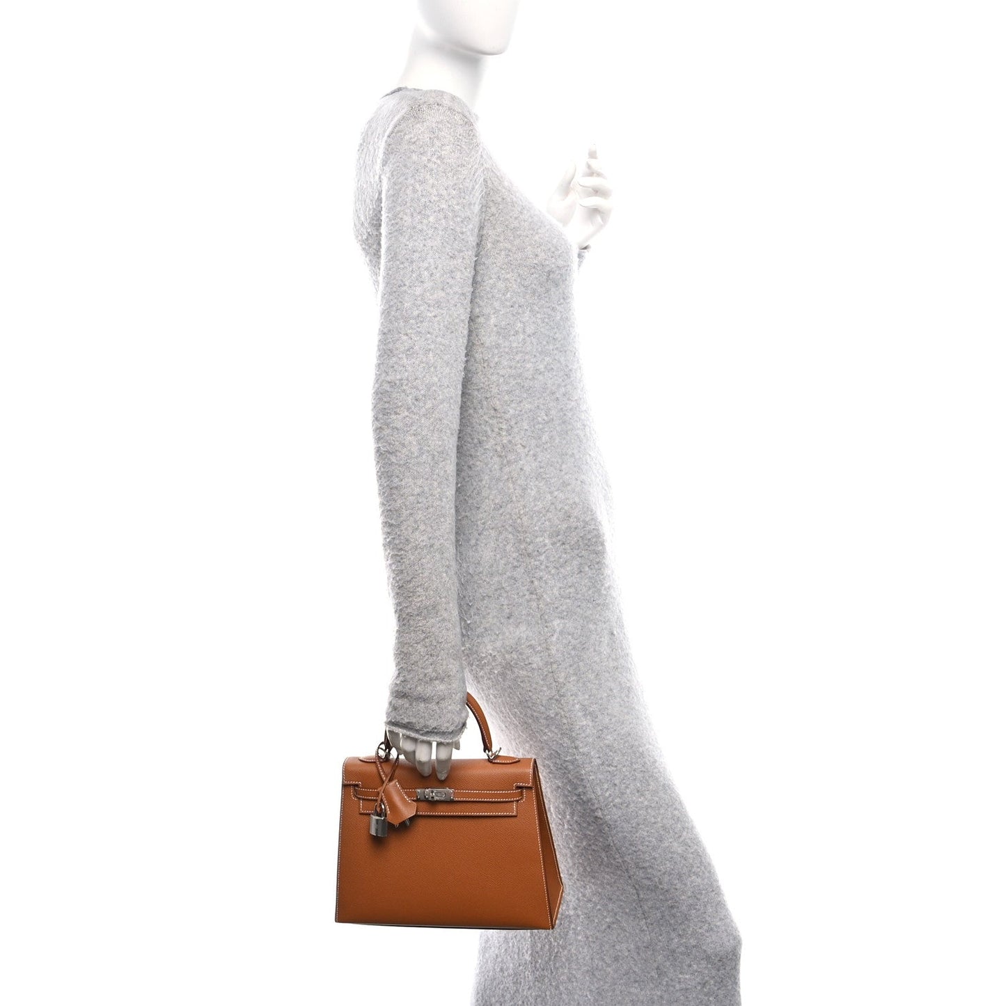 Hermes Epsom Kelly Sellier Handbag Gold Travel Bag 25 Gold 1746911