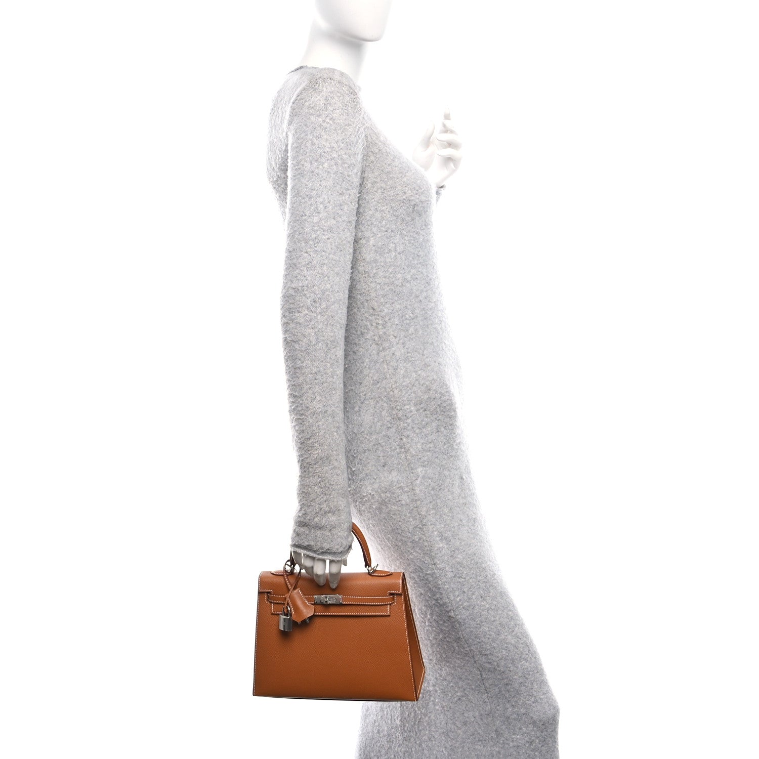 Hermes Epsom Kelly Sellier Handbag Gold Travel Bag 25 Gold 1746911