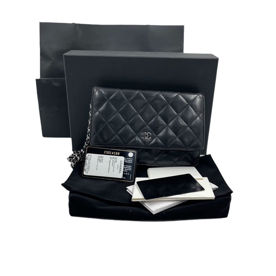 Chanel On Chains WOC Timeless Classic Black Wallet Case Black 1