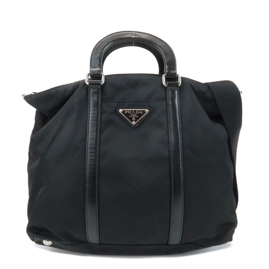 Prada Tote Bag Triangel 2Way Bag Leather Nylon Black