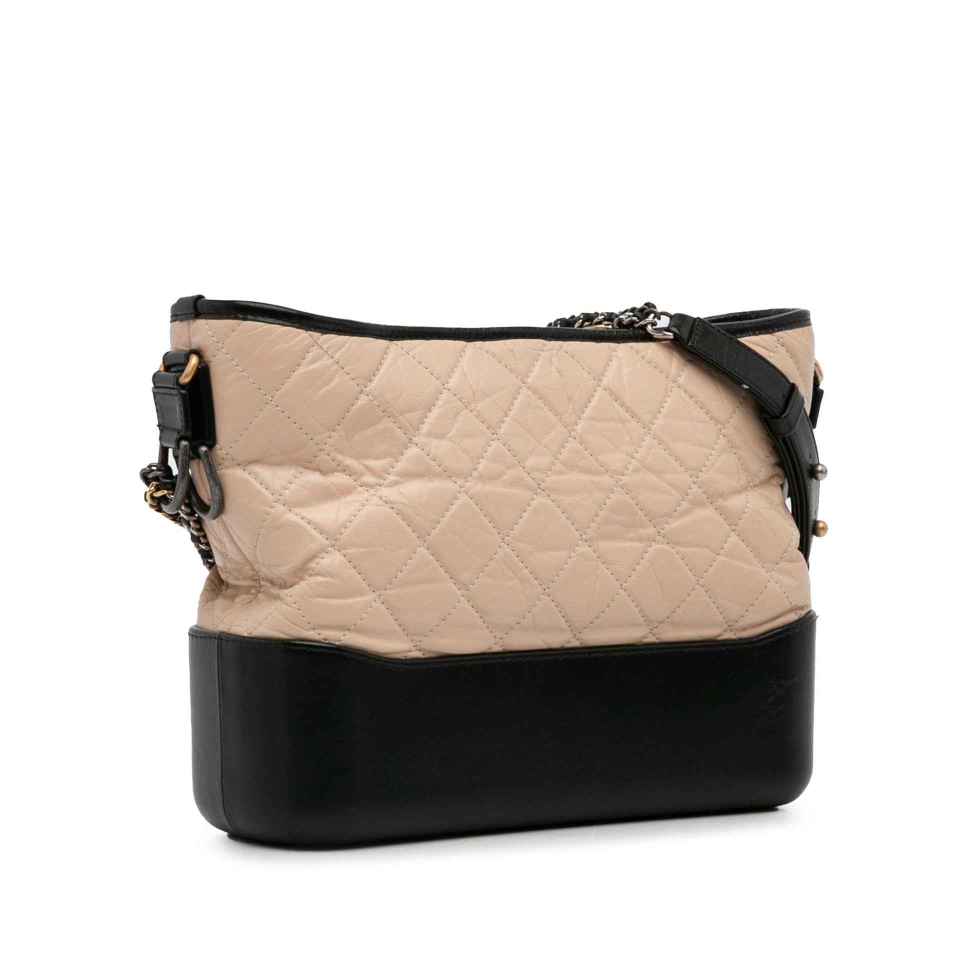 Beige Chanel Medium Bicolor Lambskin Gabrielle Crossbody