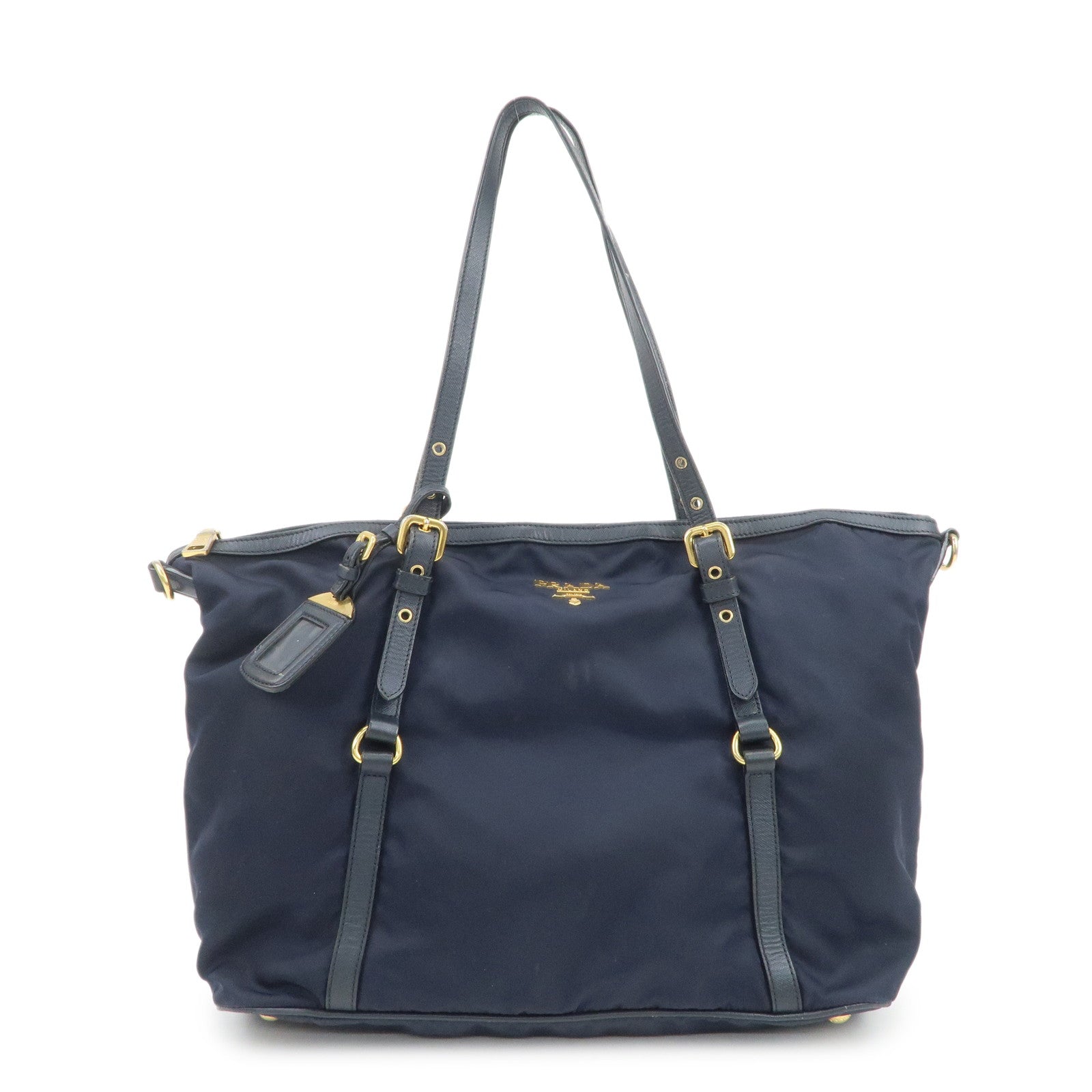 Tote Bag Shoulder Bag Leather Nylon Saffiano