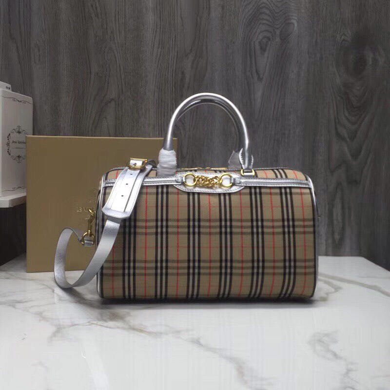 Top Quality Check Linike Bowling Bag For White Brown Travel Bag