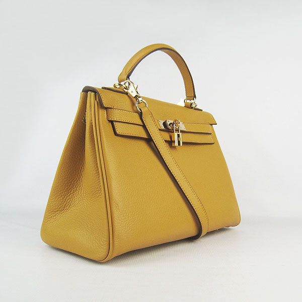 Hermes Luxury Kelly Cm Togo Handbag Yellow Golde Leather Travel Bag