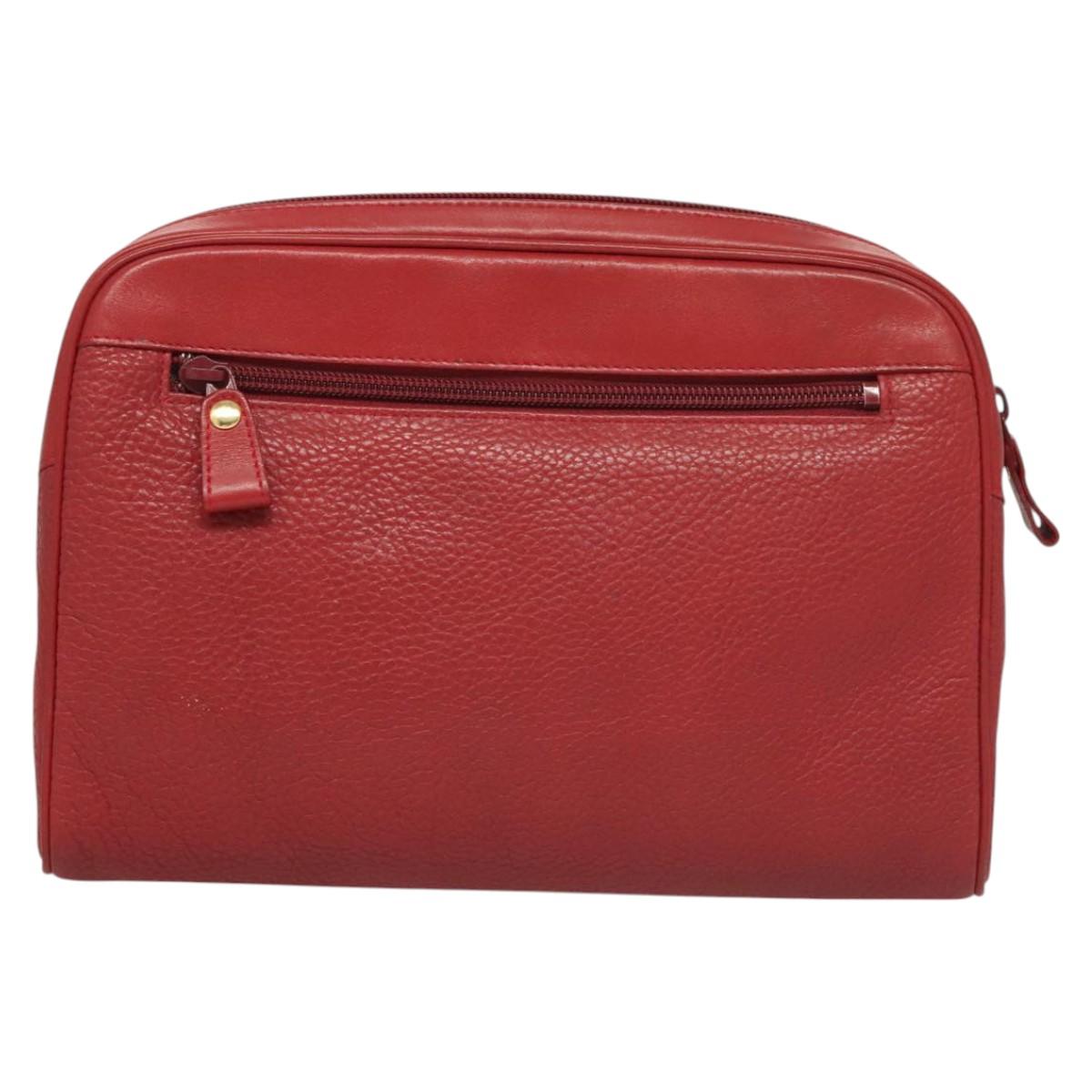Burberry Clutch Bag Leather Red