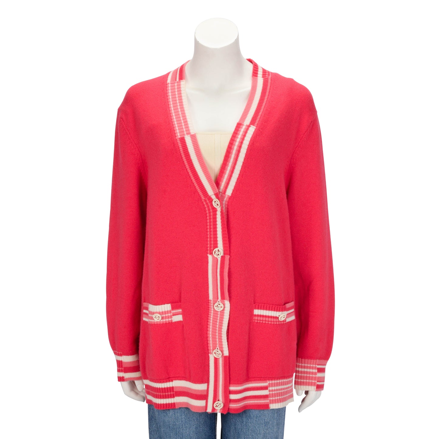 Chanel Pink Cashmere Deauville Biarritz Venise Cardigan Fr 50 Bag