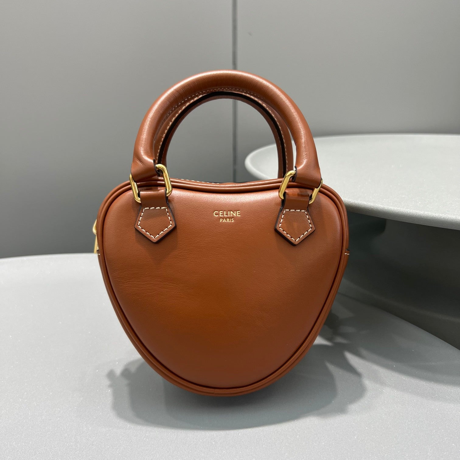 Top Quality Metop Qualityum Top Quality Heart Brown Travel Bag